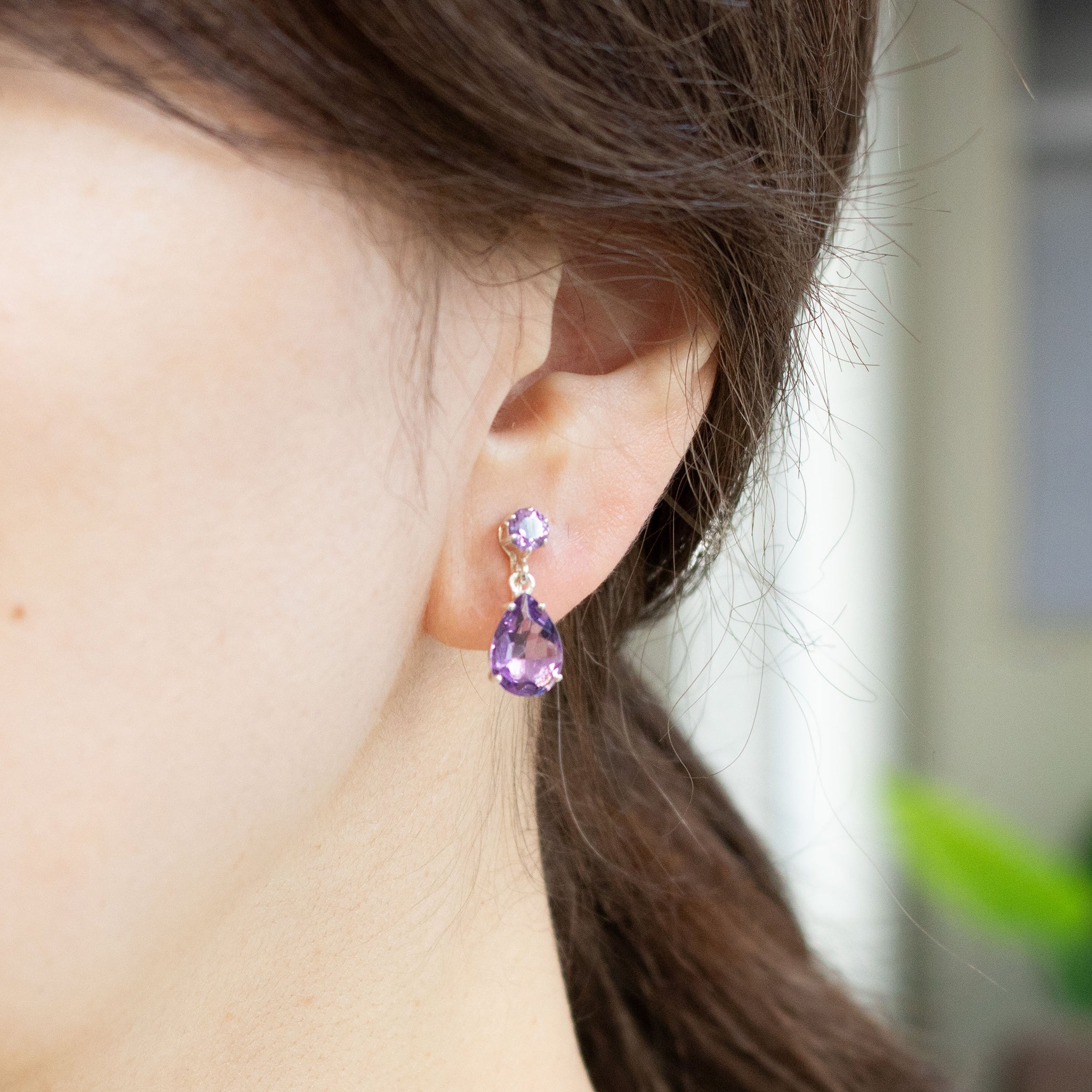 アメシスト シルバーイヤリング(2月誕生石)《26T10150》