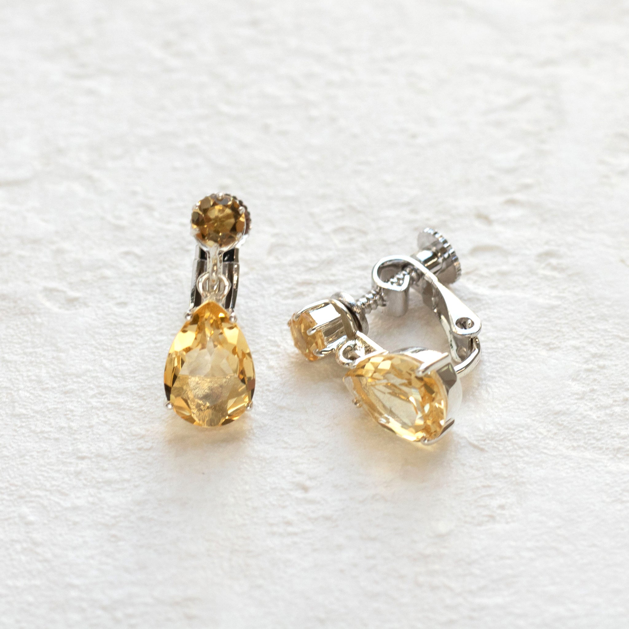 シトリン シルバーイヤリング(11月誕生石)《26T10152》