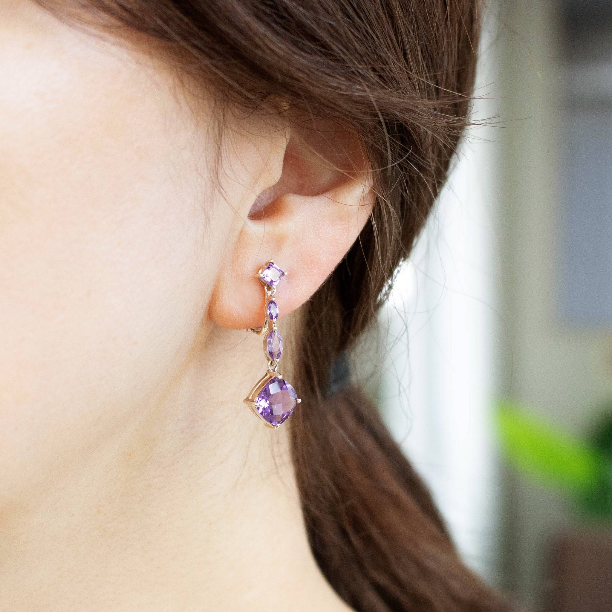 アメシスト シルバーイヤリング(2月誕生石)《26T10153》