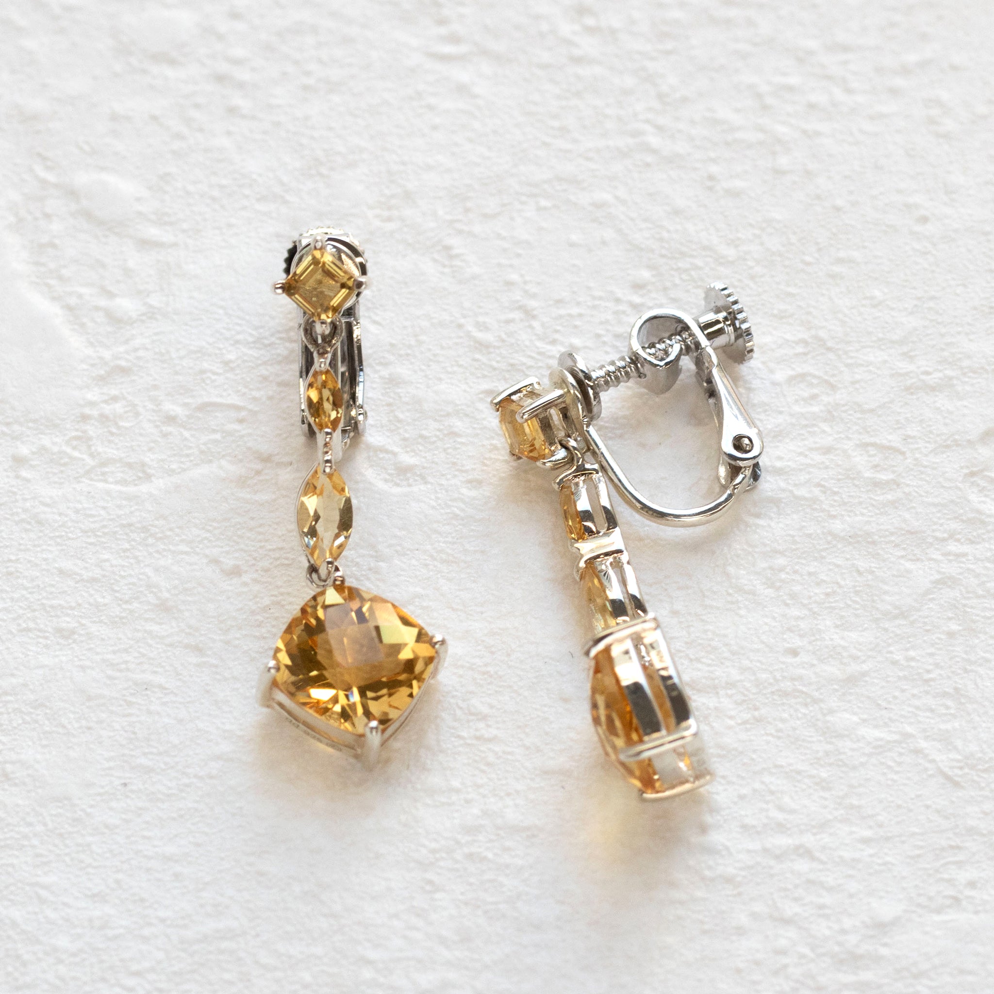 シトリン シルバーイヤリング(11月誕生石)《26T10155》