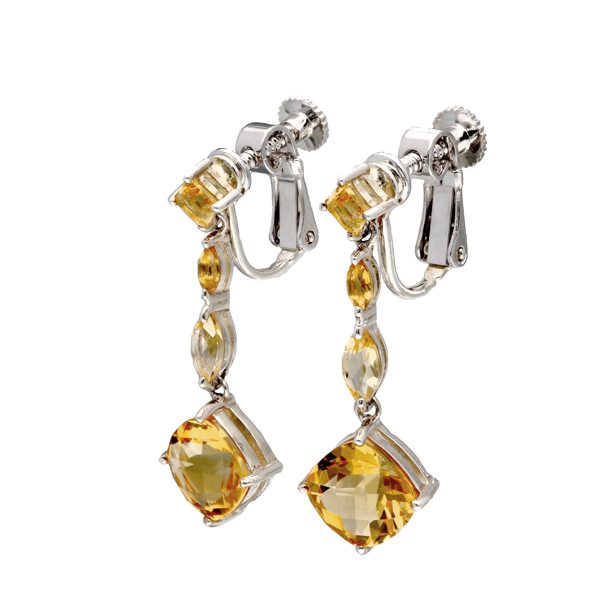 シトリン シルバーイヤリング(11月誕生石)《26T10155》