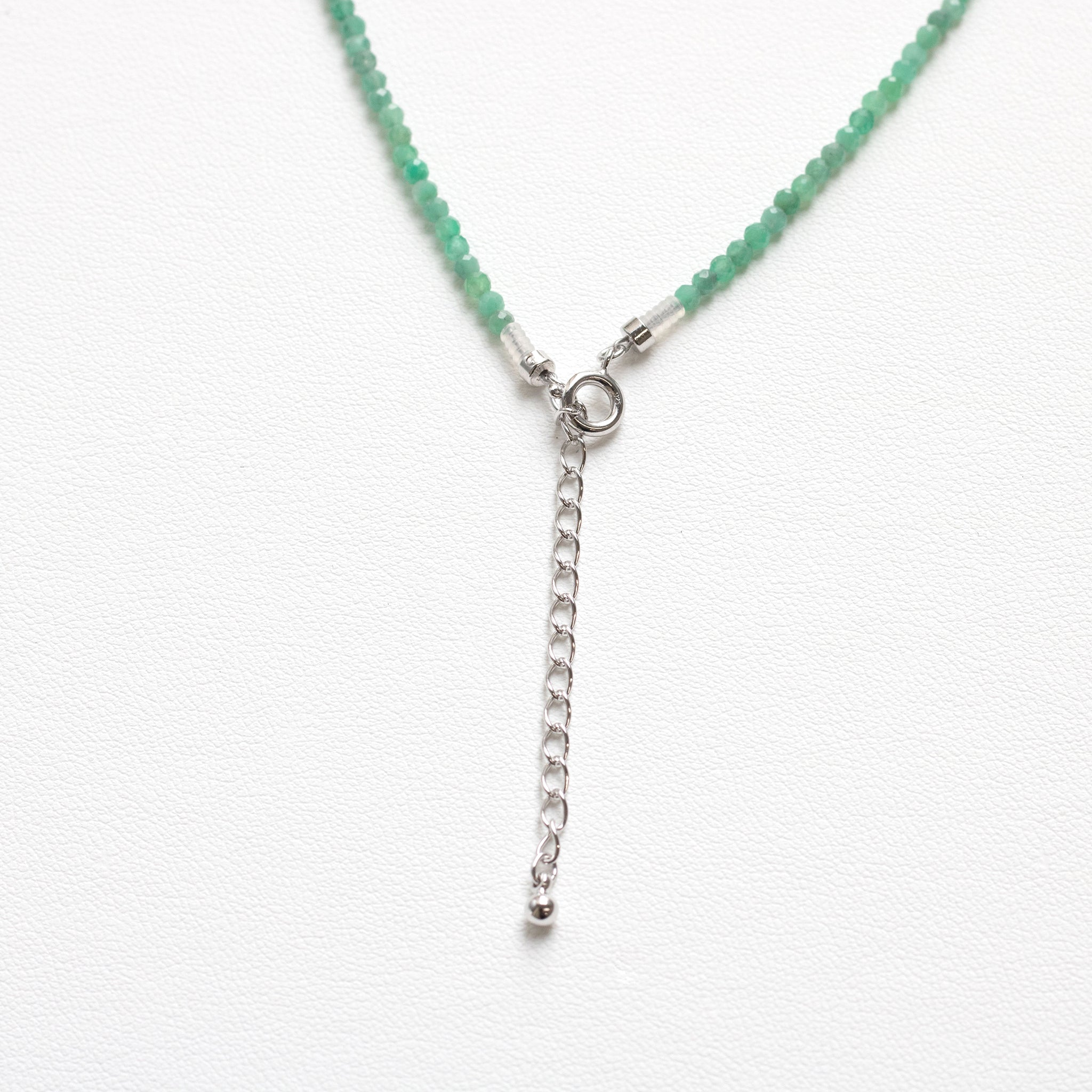 パール/エメラルド シルバーネックレス(アコヤ真珠)《26T10156》