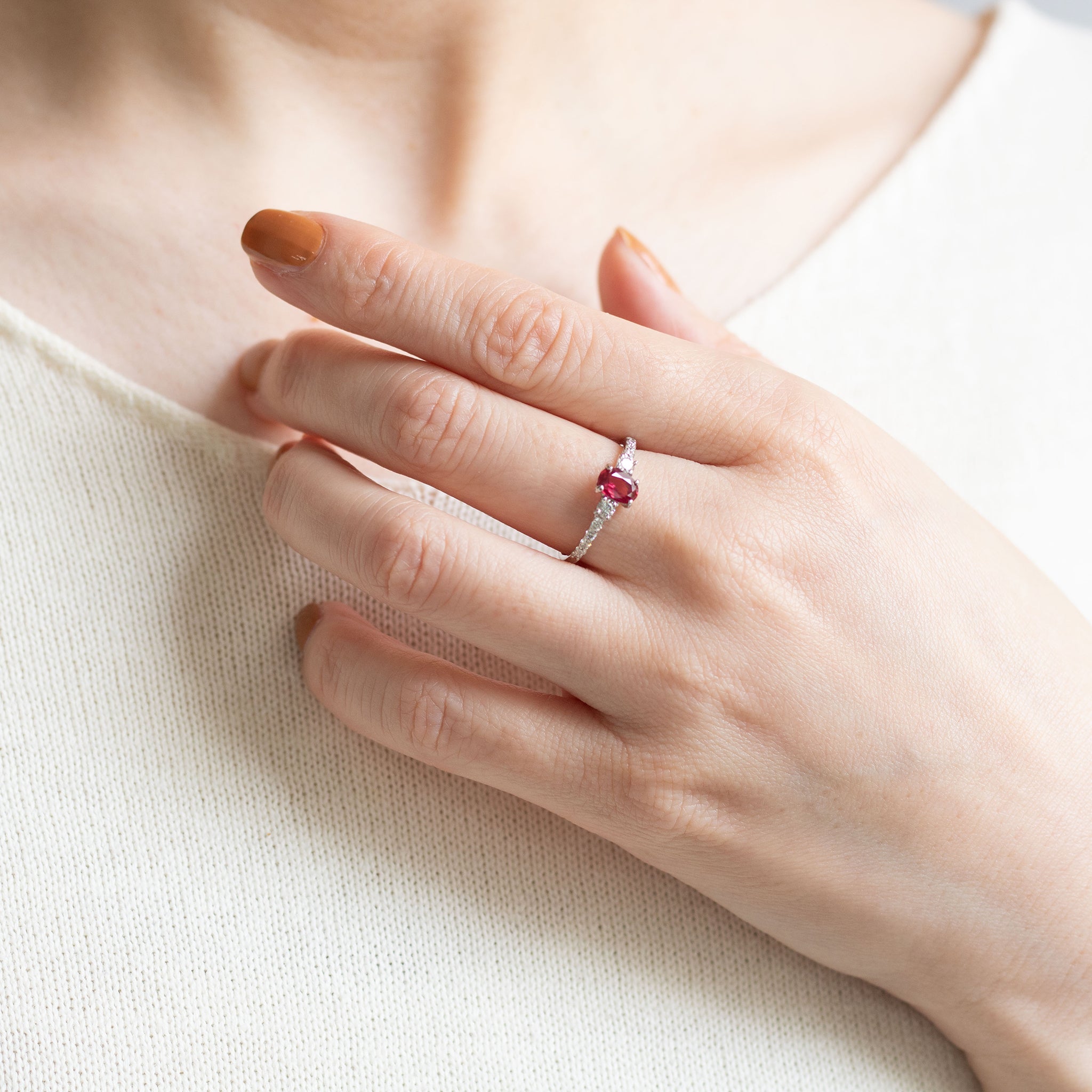 【限定1点】ルビー/ダイヤモンド プラチナリング(0.53カラット/ピジョンブラッド/鑑別書付/7月誕生石)《26T10159》