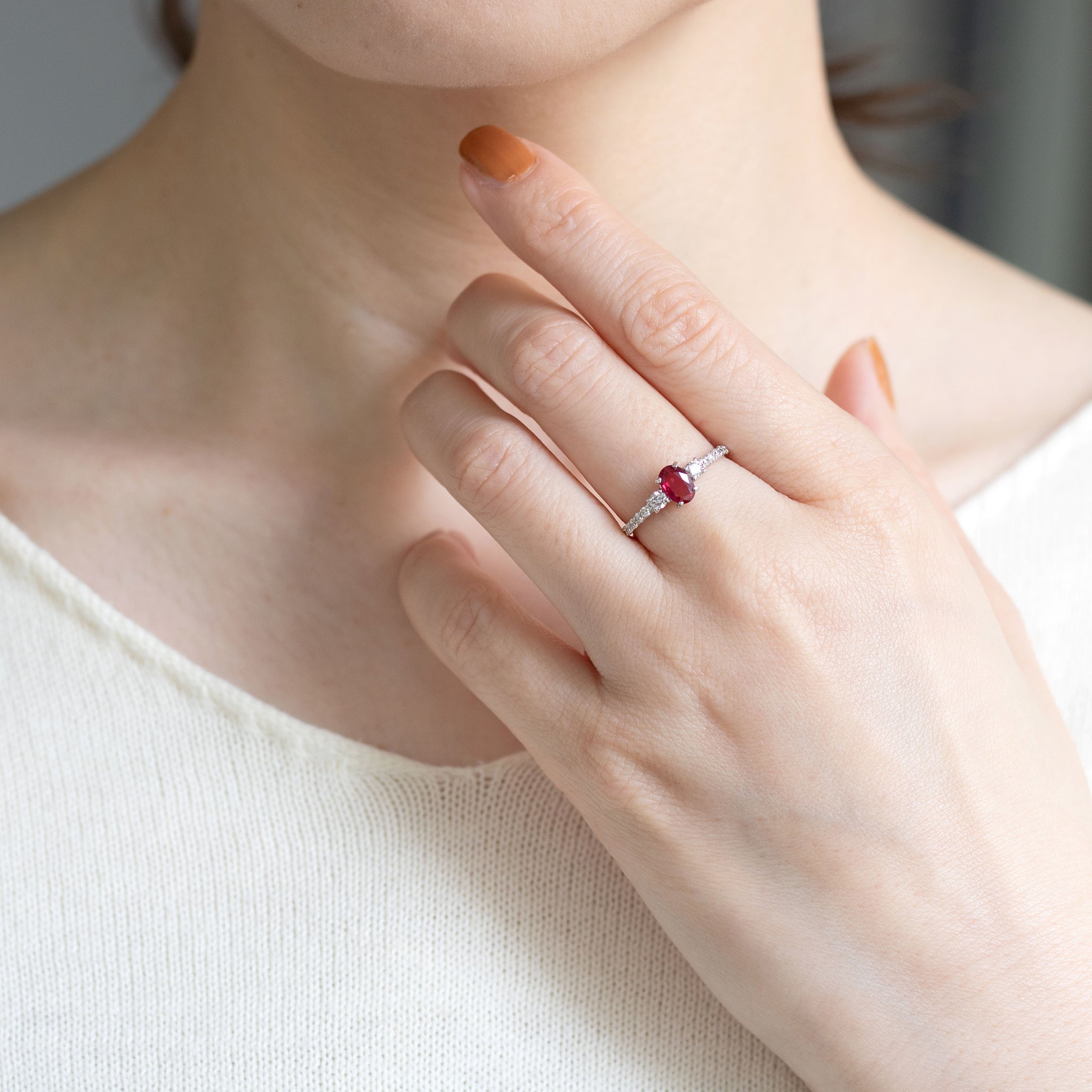 【限定1点】ルビー/ダイヤモンド プラチナリング(0.53カラット/ピジョンブラッド/鑑別書付/7月誕生石)《26T10159》