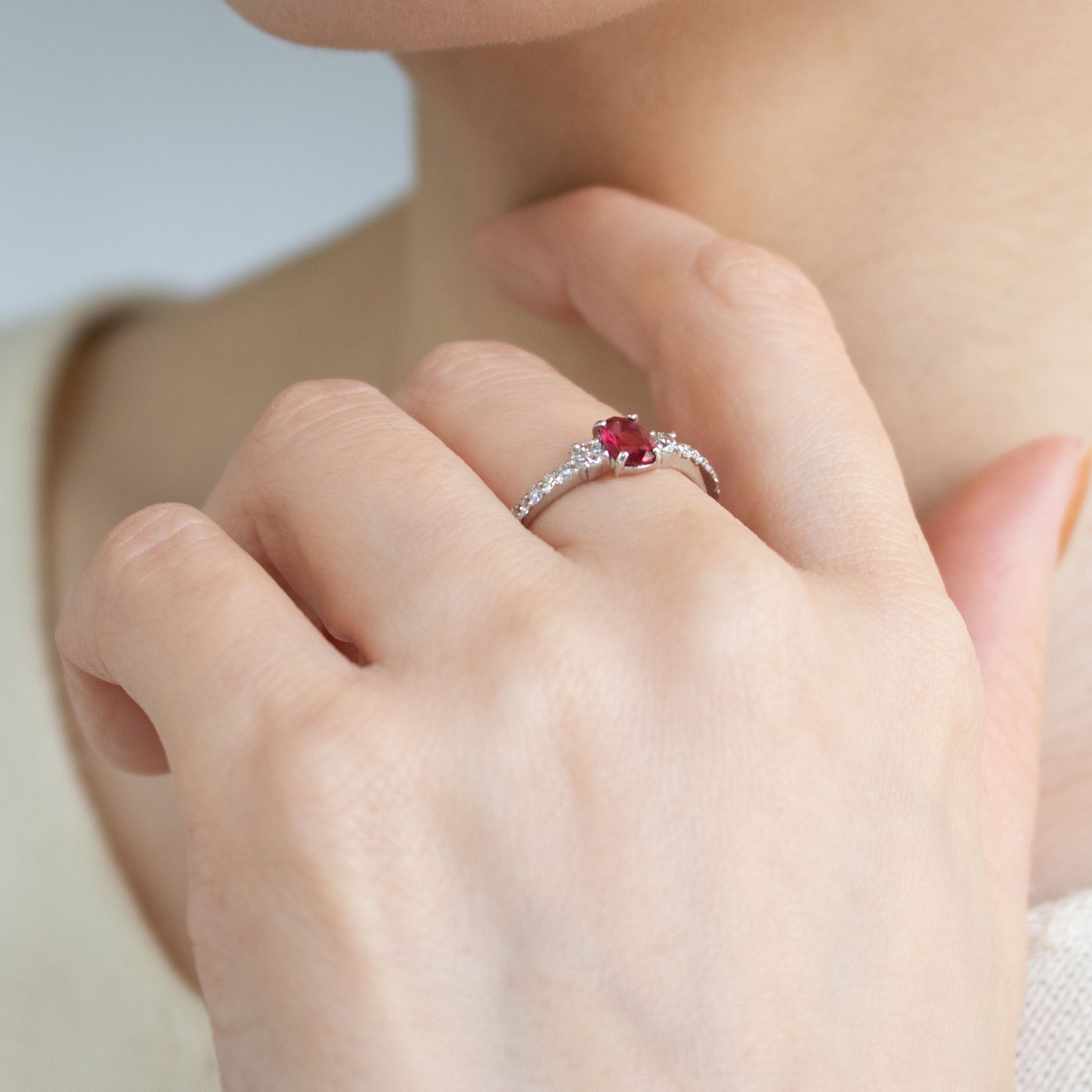 【限定1点】ルビー/ダイヤモンド プラチナリング(0.53カラット/ピジョンブラッド/鑑別書付/7月誕生石)《26T10159》