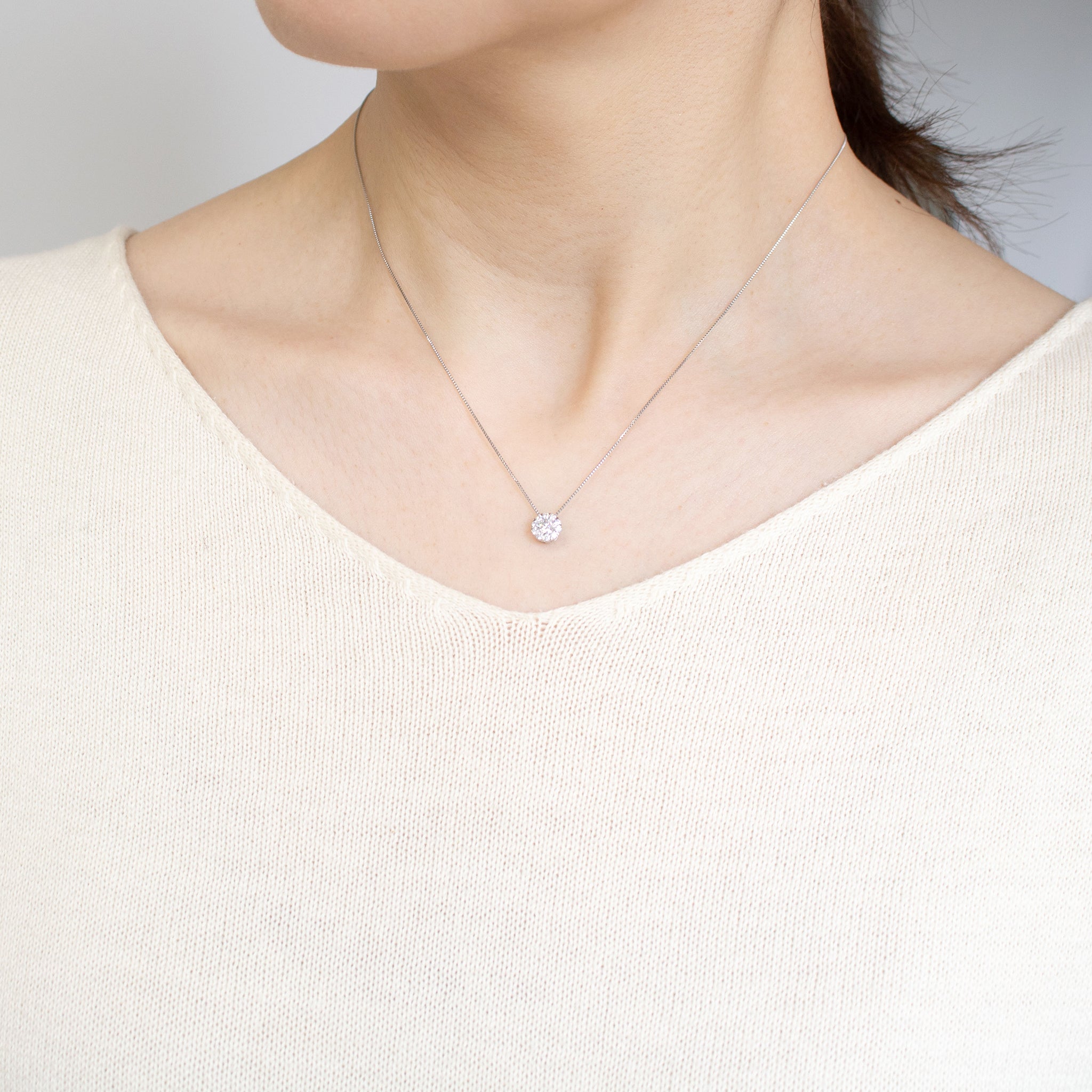 【限定2点】ダイヤモンド プラチナネックレス(0.18カラット/Dカラー/SIクラス/EX/グレーディングレポート付/4月誕生石)《26T10162》