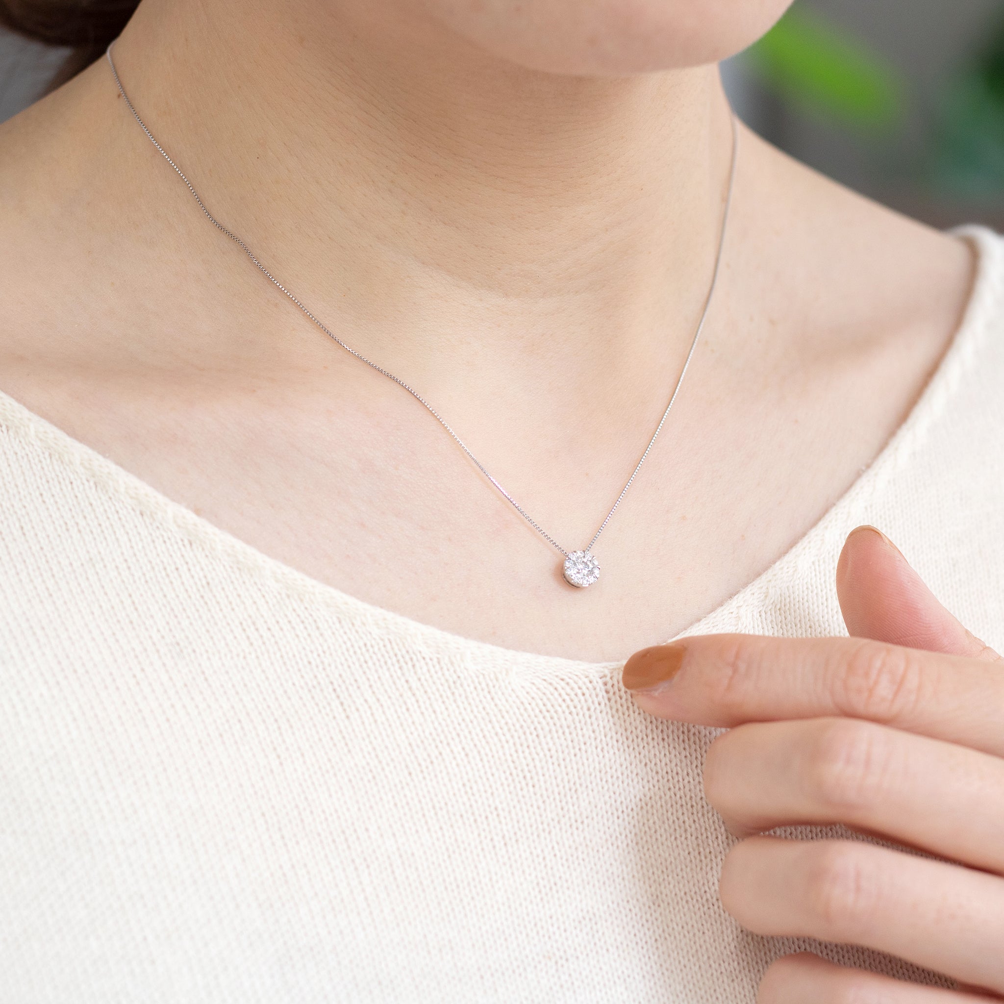 【限定2点】ダイヤモンド プラチナネックレス(0.18カラット/Dカラー/SIクラス/EX/グレーディングレポート付/4月誕生石)《26T10162》