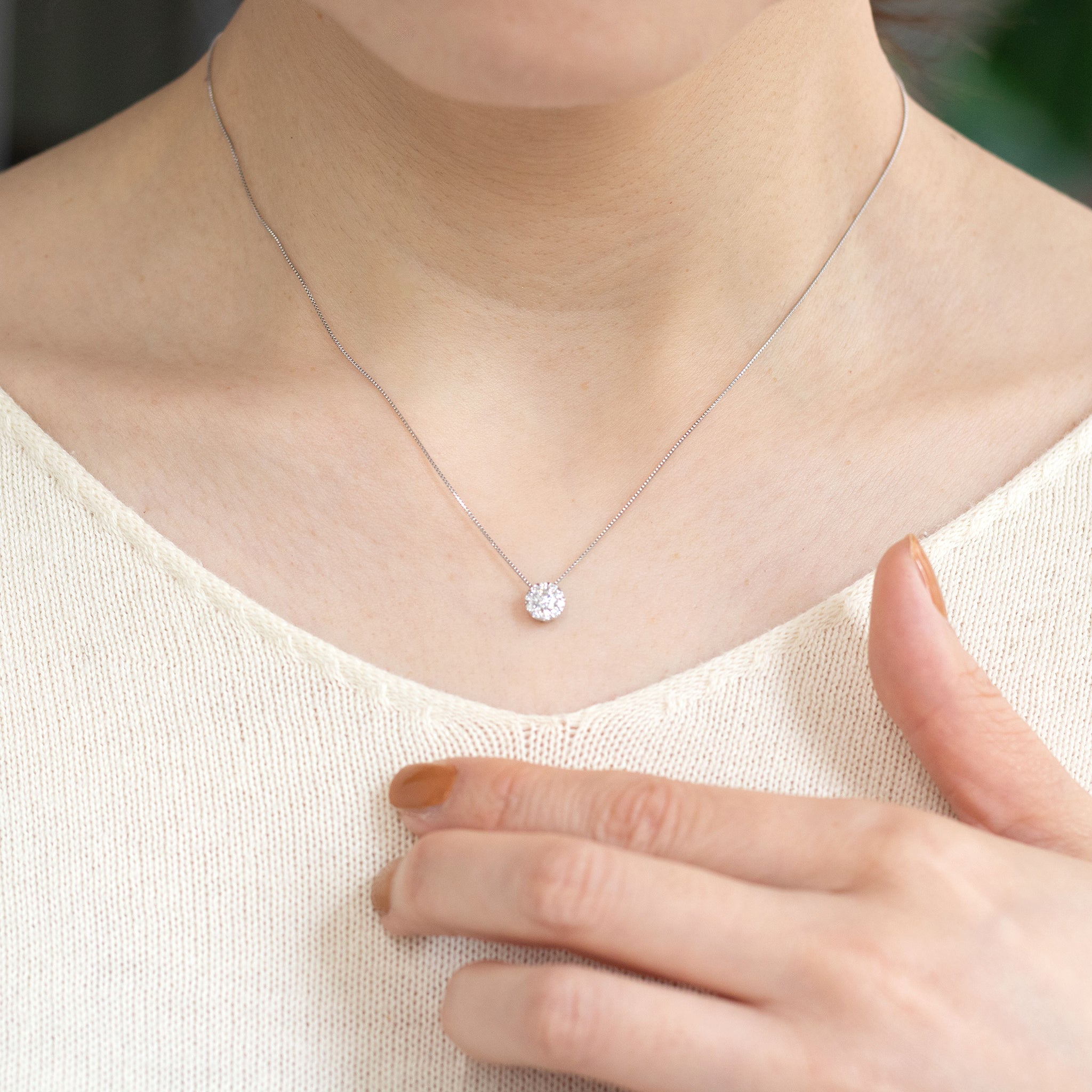 【限定2点】ダイヤモンド プラチナネックレス(0.18カラット/Dカラー/SIクラス/EX/グレーディングレポート付/4月誕生石)《26T10162》