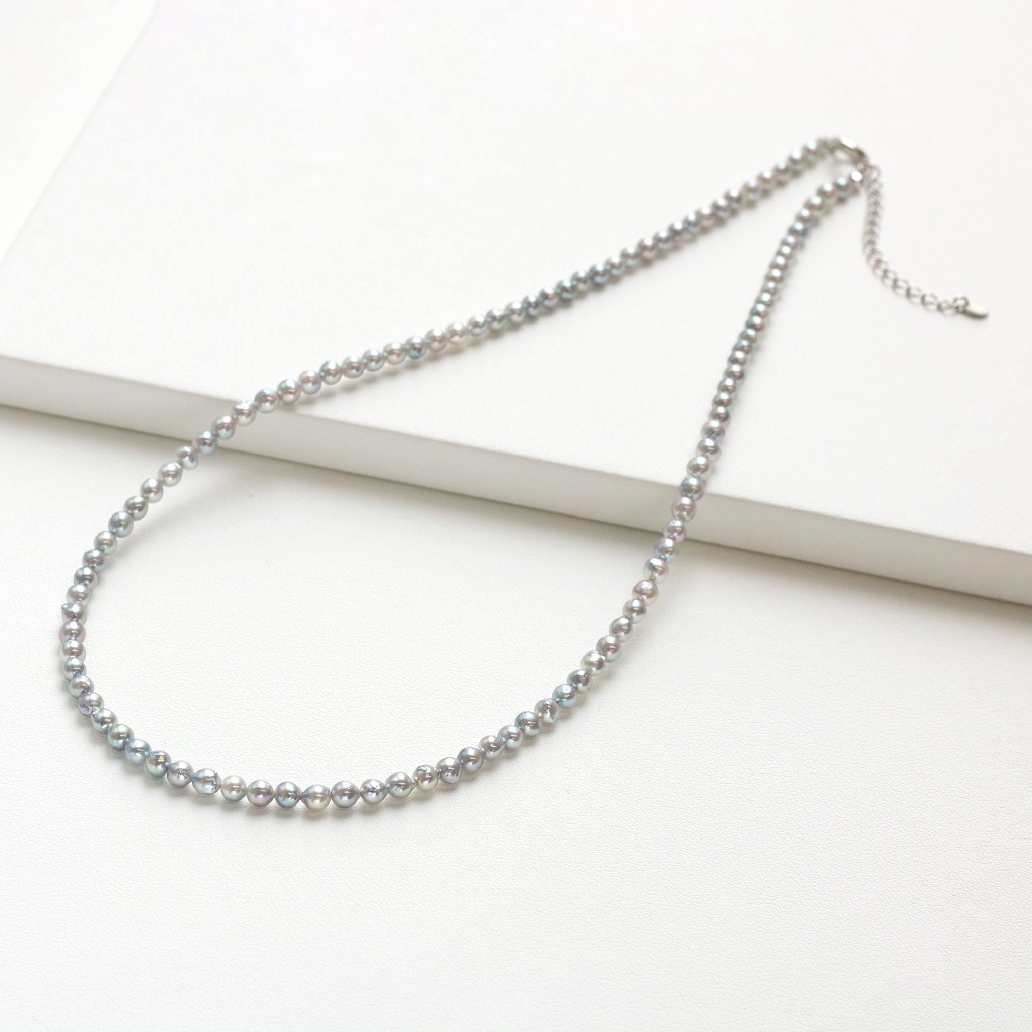 【限定2点】パール ネックレス(アコヤ真珠/3.5mm/ナチュラルブルー系/6月誕生石)《26T10163》