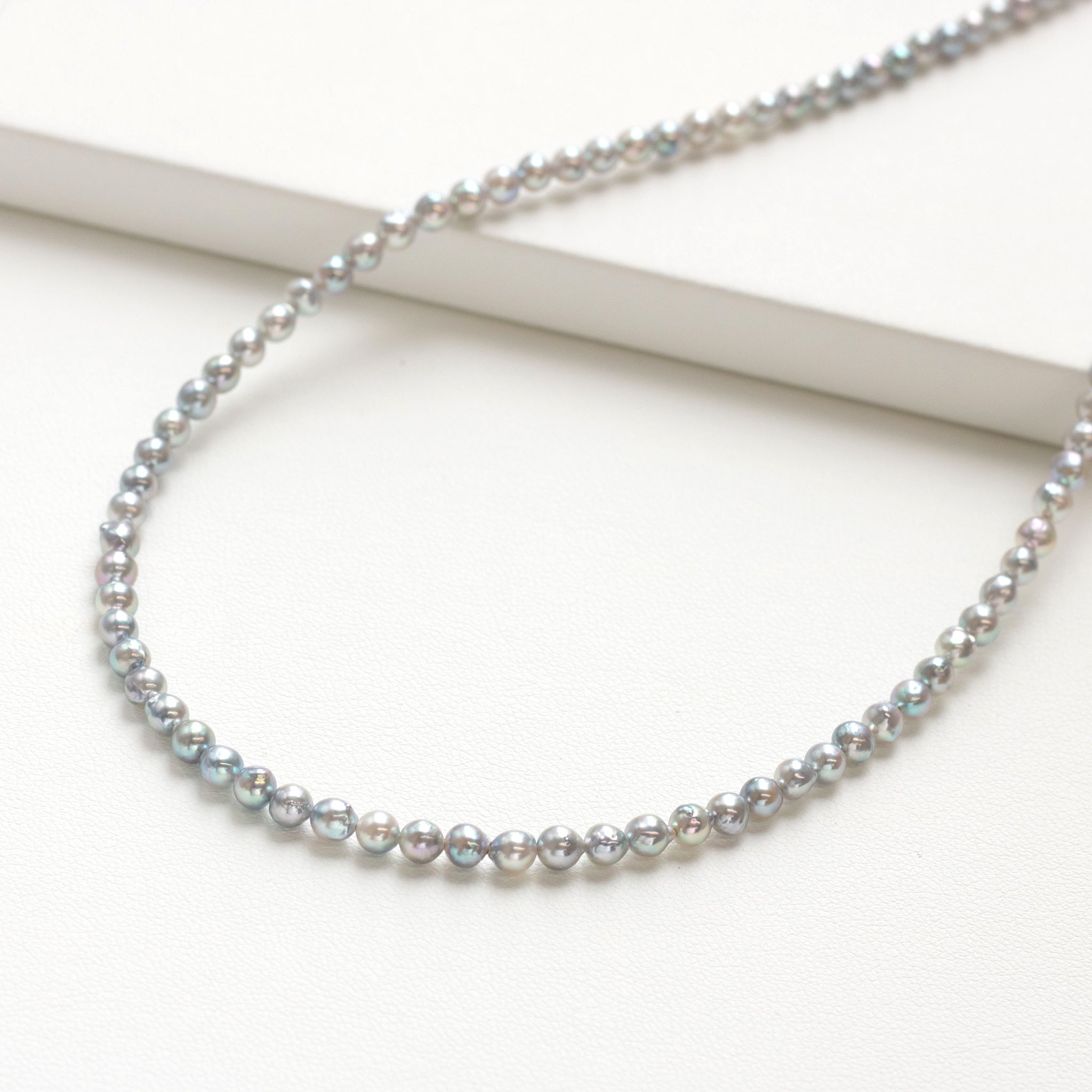 【限定2点】パール ネックレス(アコヤ真珠/3.5mm/ナチュラルブルー系/6月誕生石)《26T10163》