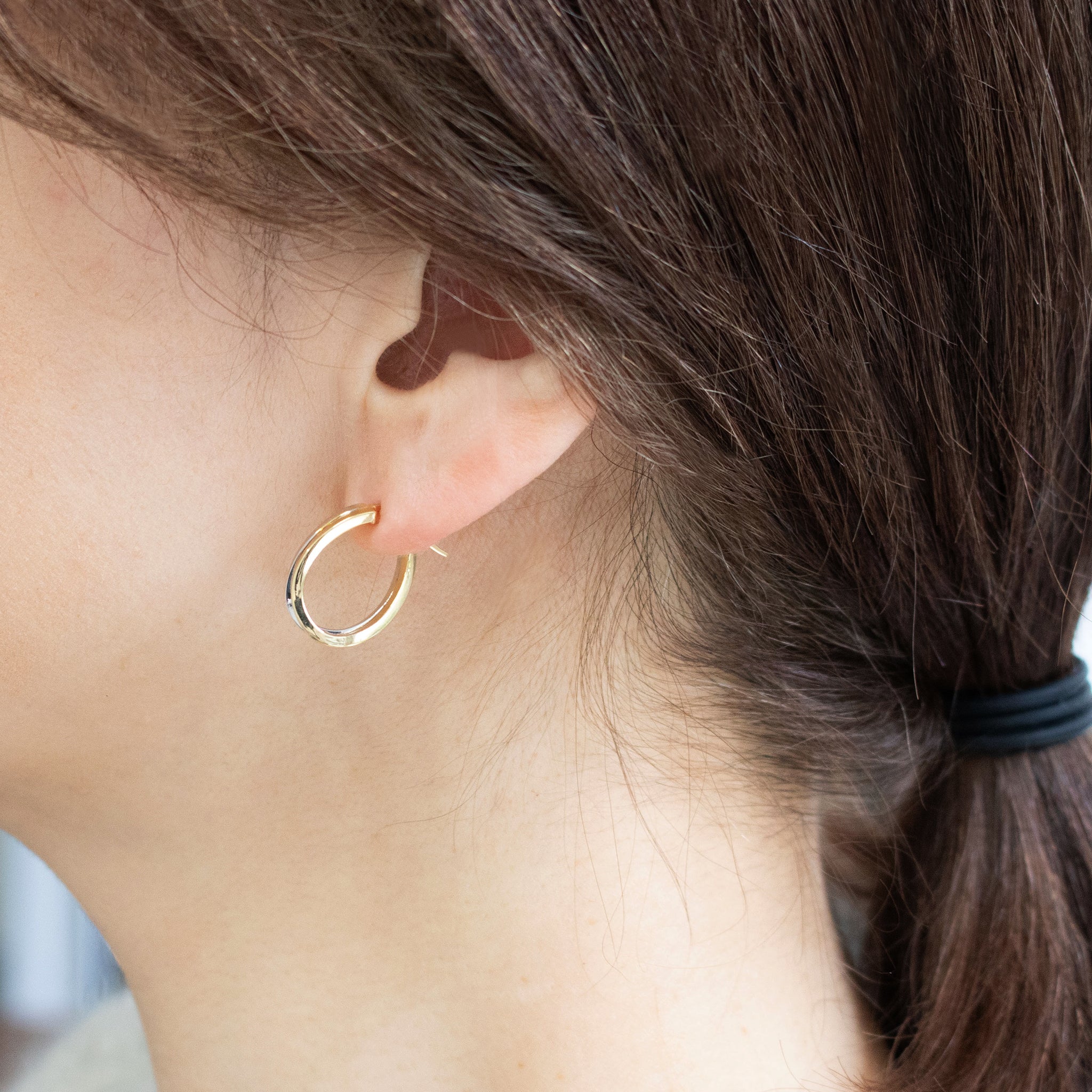 K18ピアス(コンビカラー/イタリア製)《26T10164》