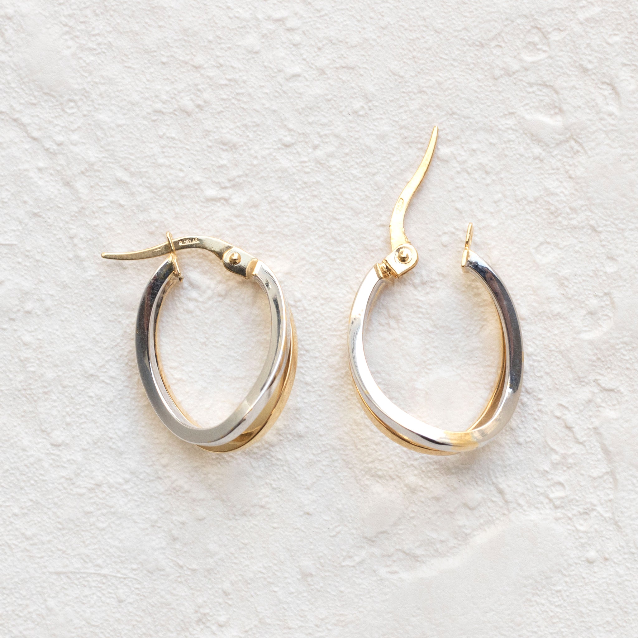 K18ピアス(コンビカラー/イタリア製)《26T10164》