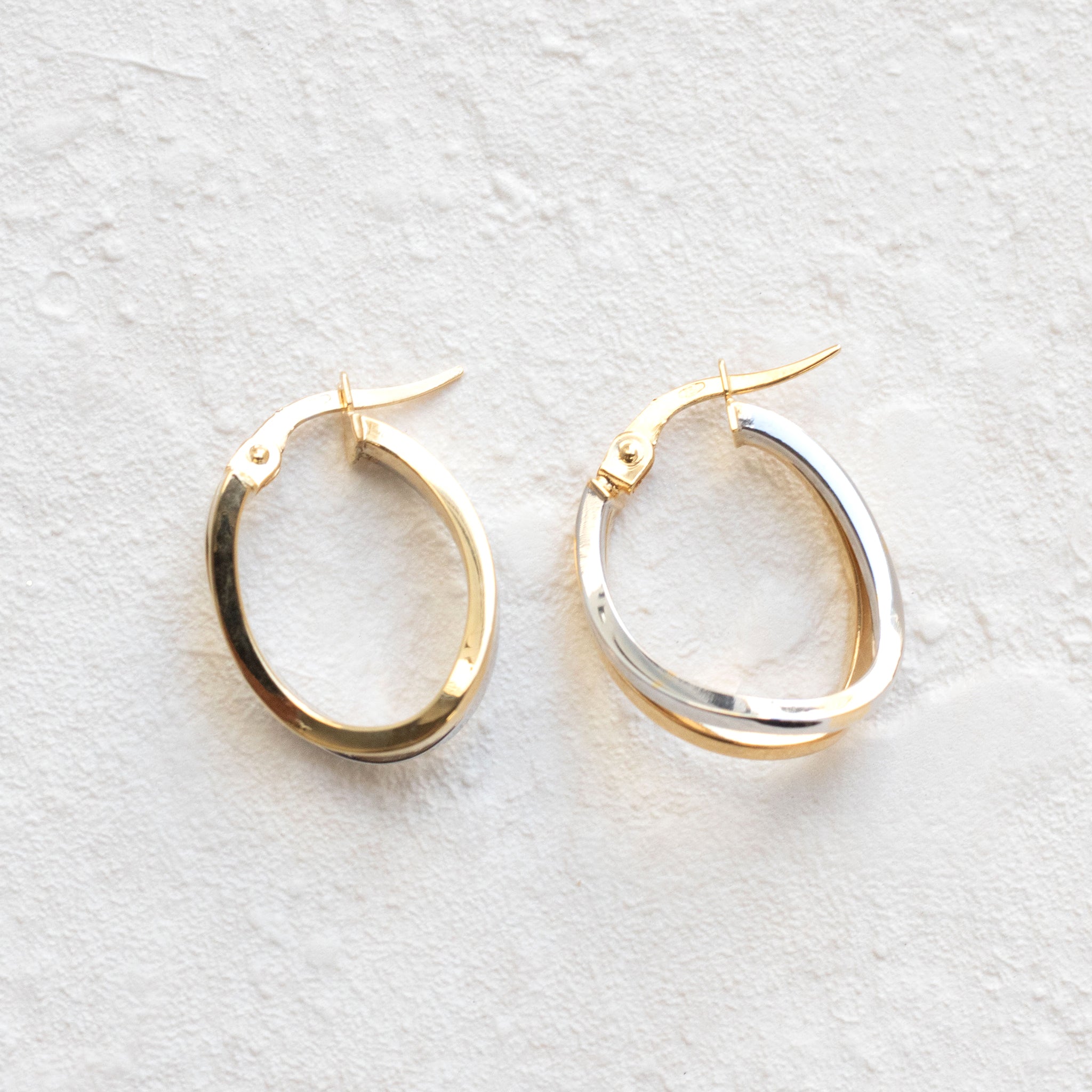 K18ピアス(コンビカラー/イタリア製)《26T10164》