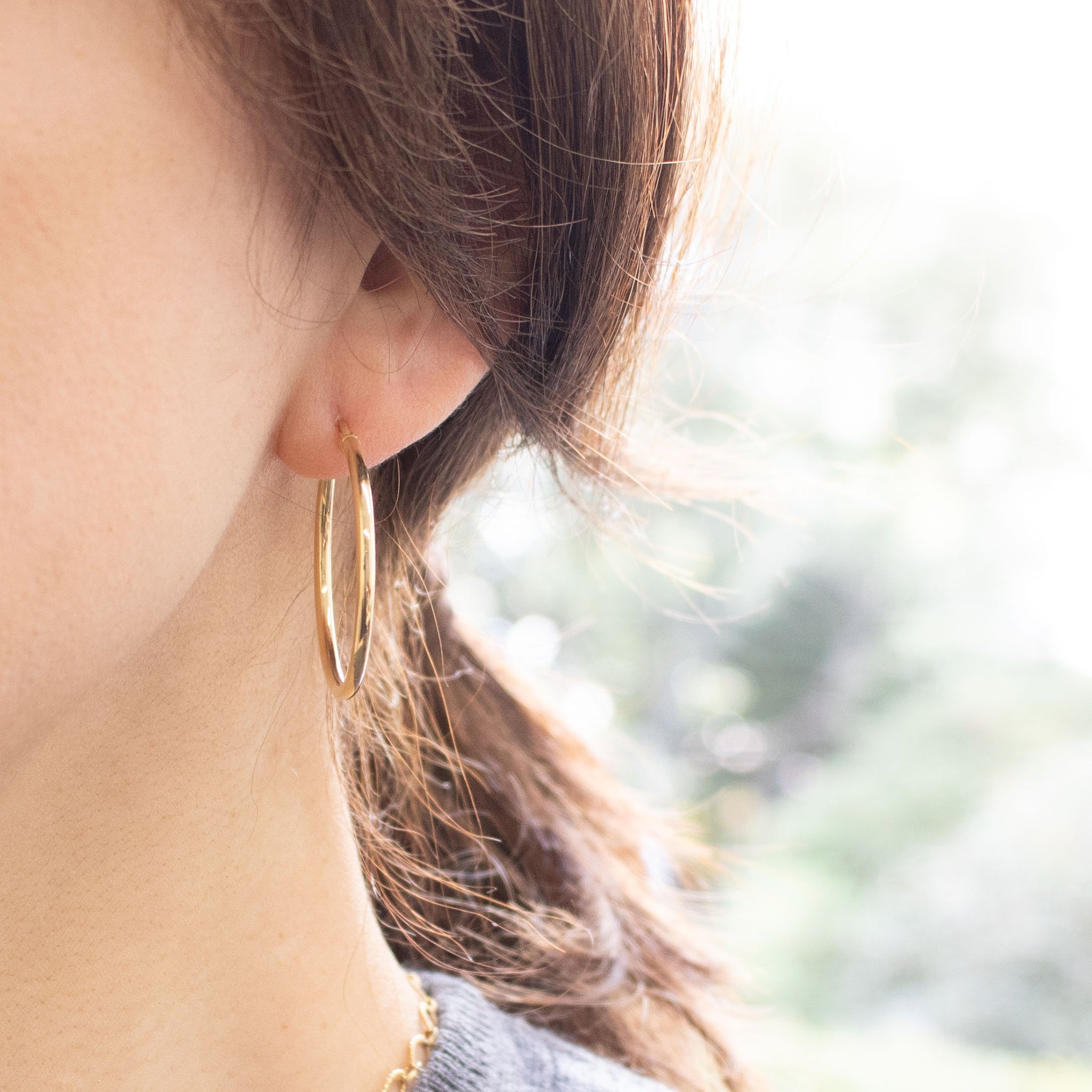 K18ピアス(フープ/イタリア製)《26T10166》