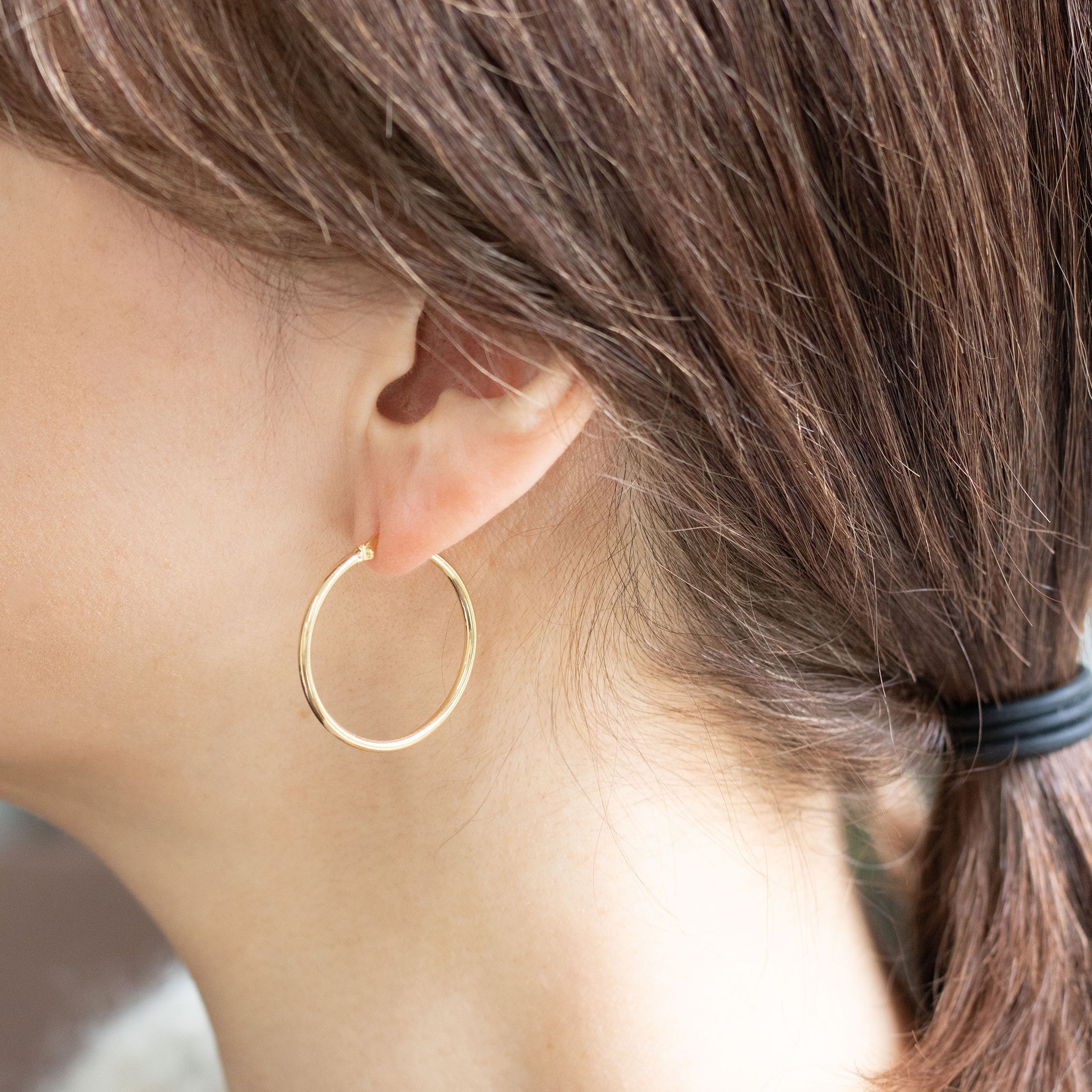 K18ピアス(フープ/イタリア製)《26T10166》