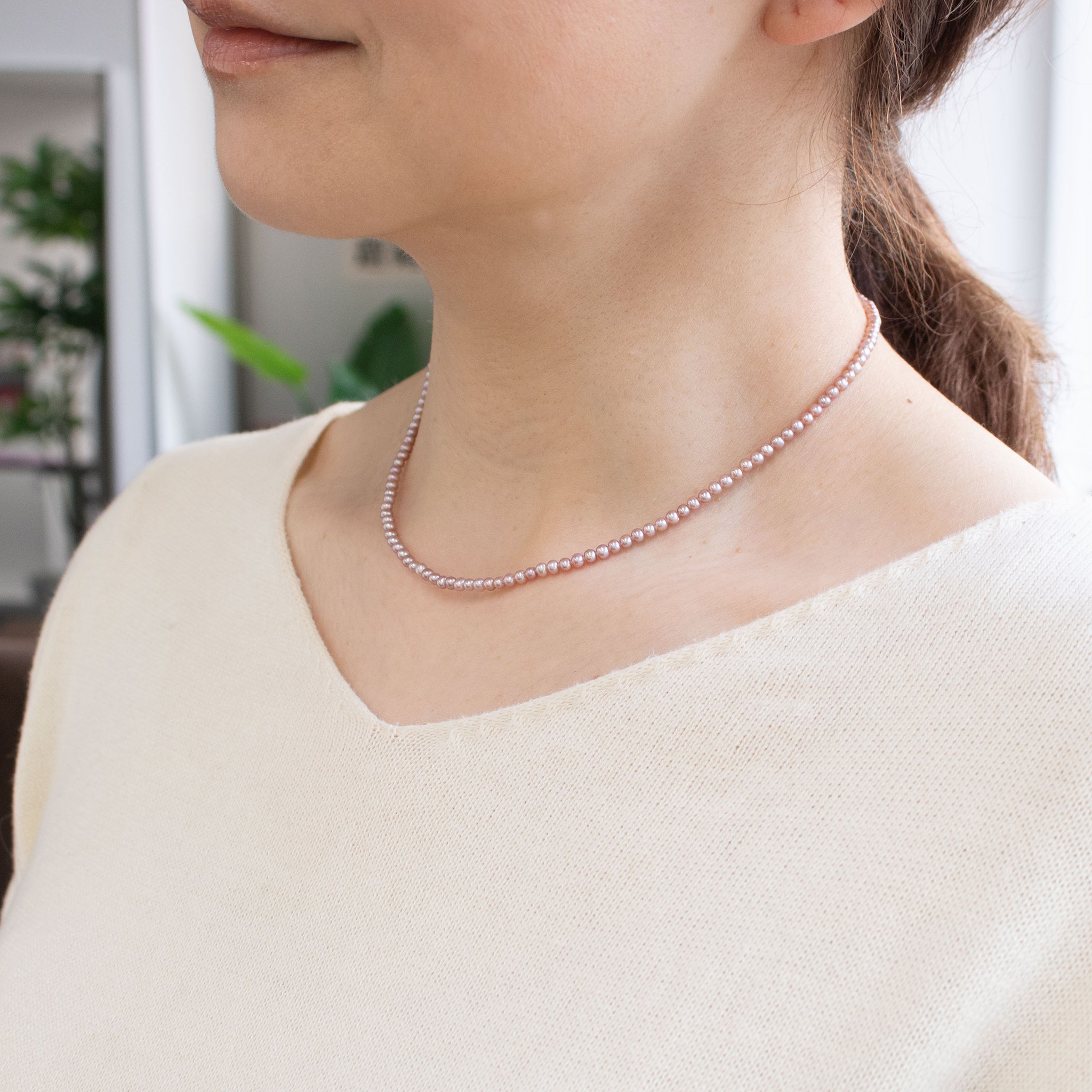 【限定6点】パールネックレス(淡水真珠/3mm/6月誕生石)《26T10170》