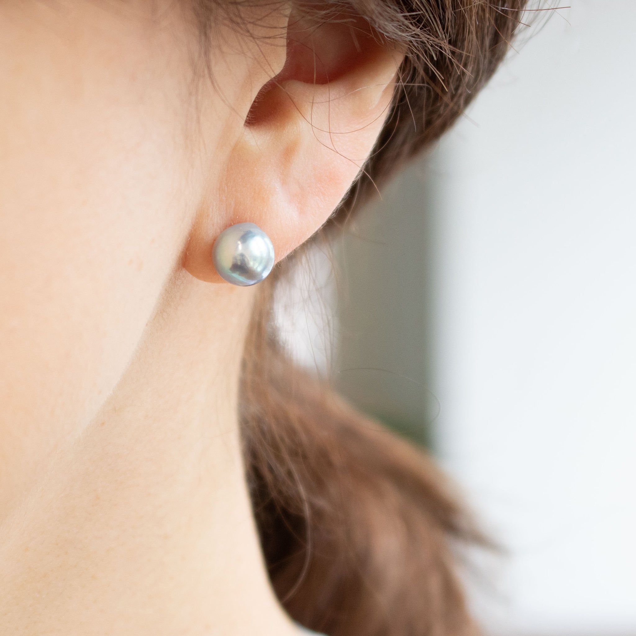 【限定2点】パール K14ピアス(アコヤ真珠/8mm/ナチュラルブルー系/6月誕生石)《26T10172》