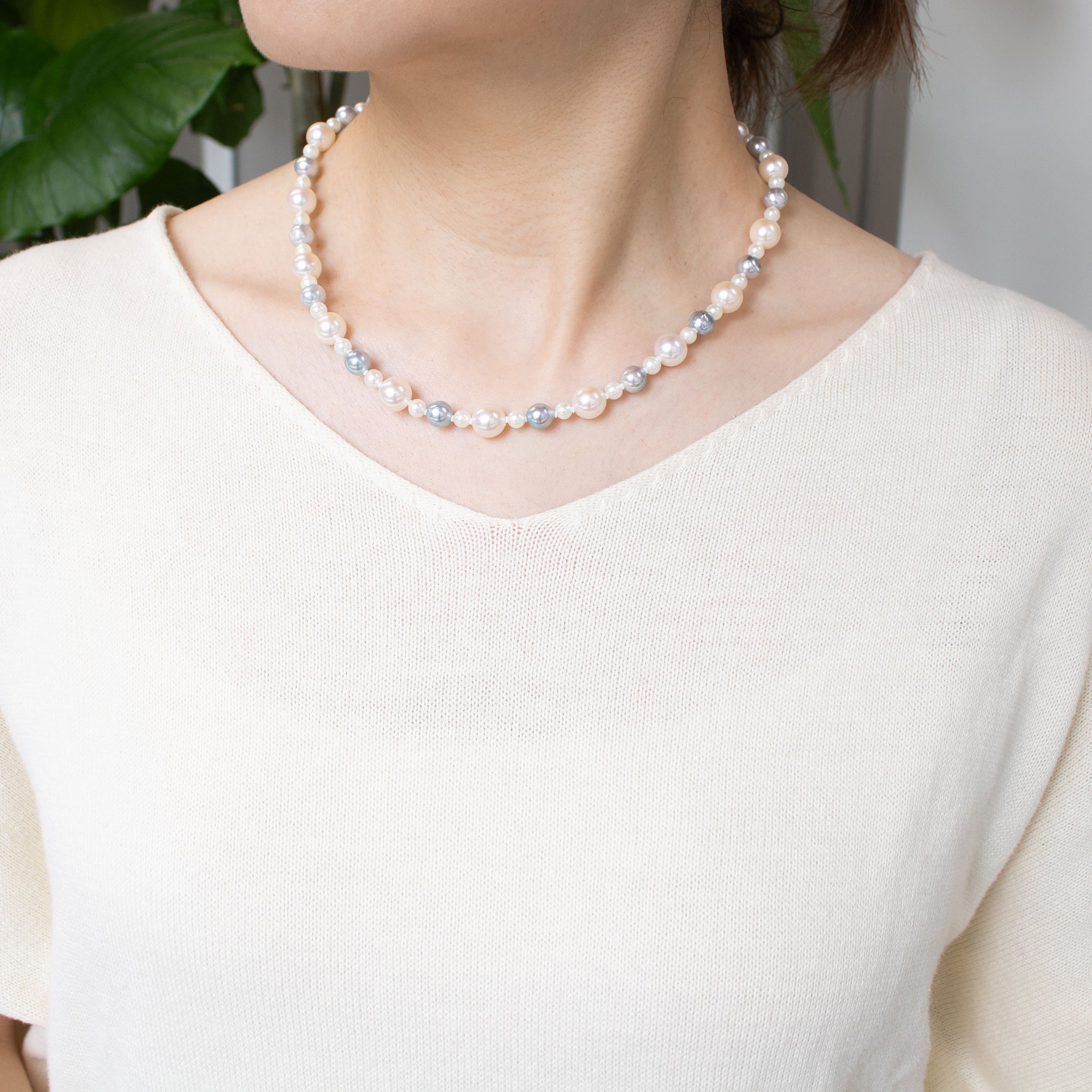【限定1点】パールネックレス(アコヤ真珠/4.5~8.5mm/6月誕生石)《26T10215》