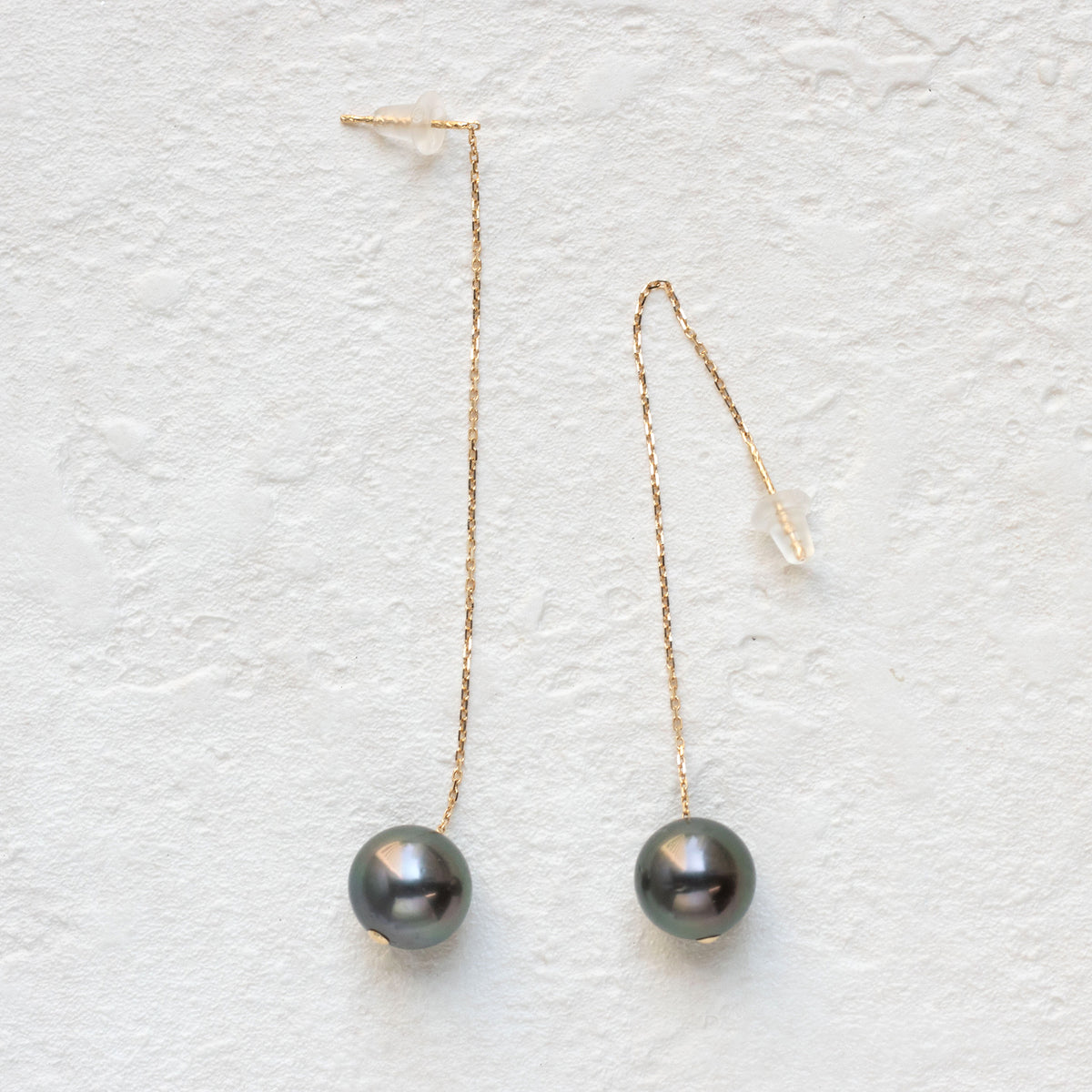 【限定1点】パール K18ピアス(黒蝶真珠/9.5mm/アメリカン/6月誕生石)《26T10278》