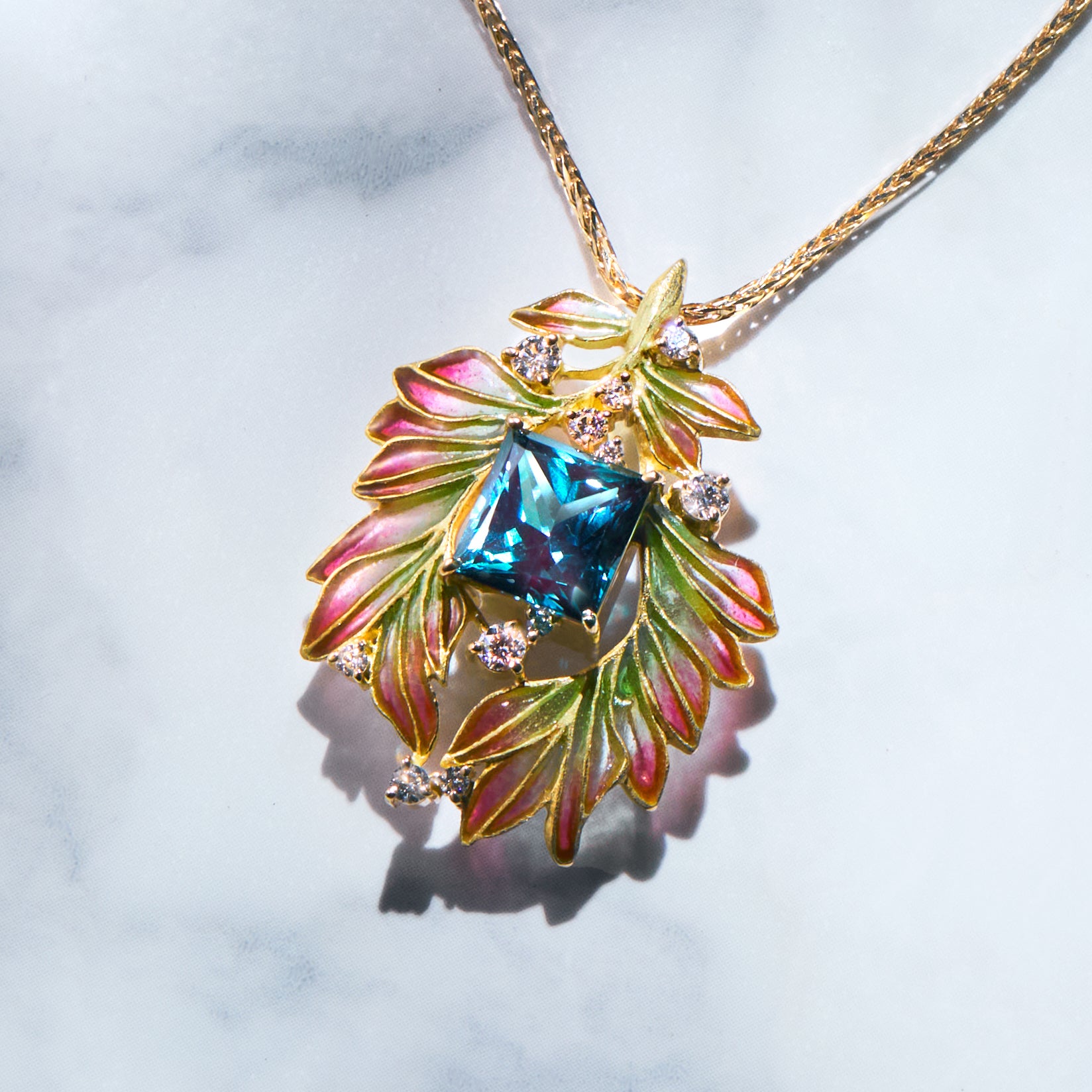 アレキサンドライト/ダイヤモンド K18ネックレス(クレサンベール/50周年記念商品/In The Garden/6月誕生石)《CPDA0003》