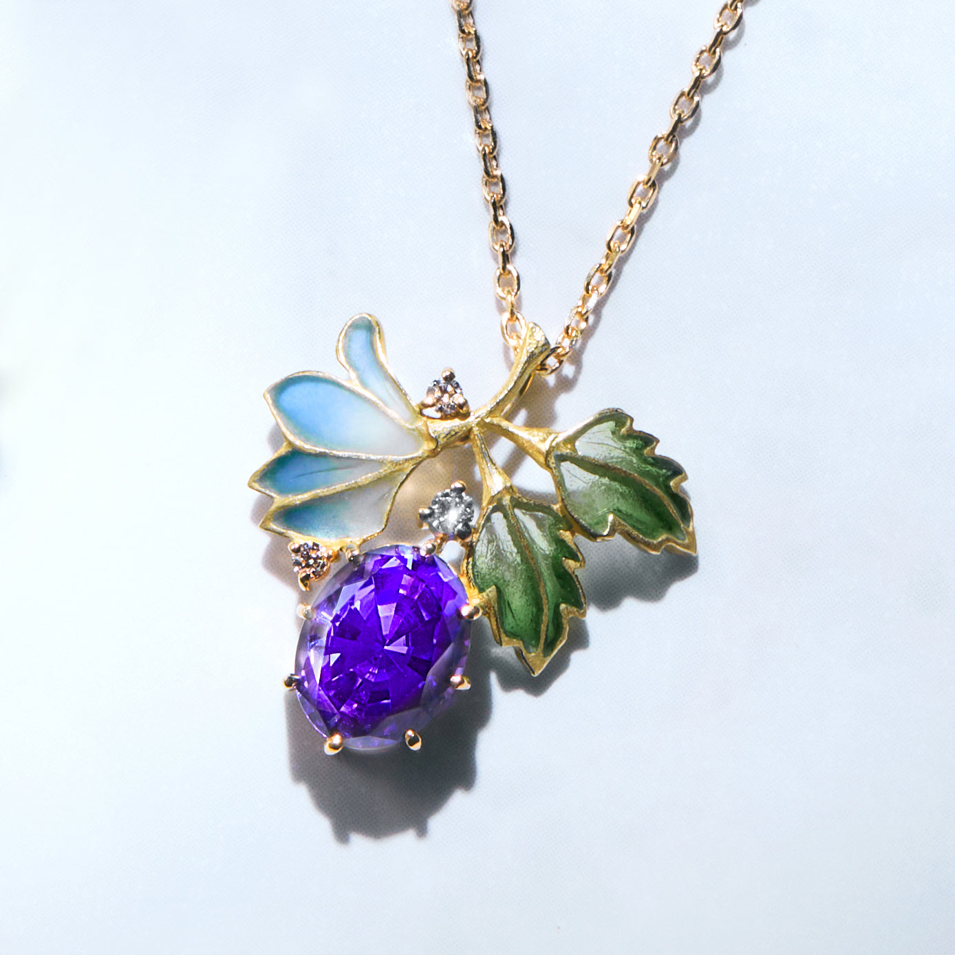 バイオレットサファイア/ダイヤモンド K18ネックレス(クレサンベール/50周年記念商品/In The Garden/9月誕生石)《CPDS0004》