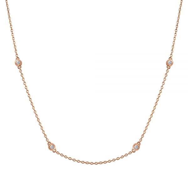 ダイヤモンド K18ネックレス(計0.35カラット/ステーション/リバーシブル/4月誕生石)《JNKD1294》