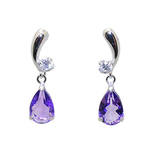 アメシスト/ダイヤモンド K18ピアス(ペアシェイプ/2月誕生石)《WEPN2008》