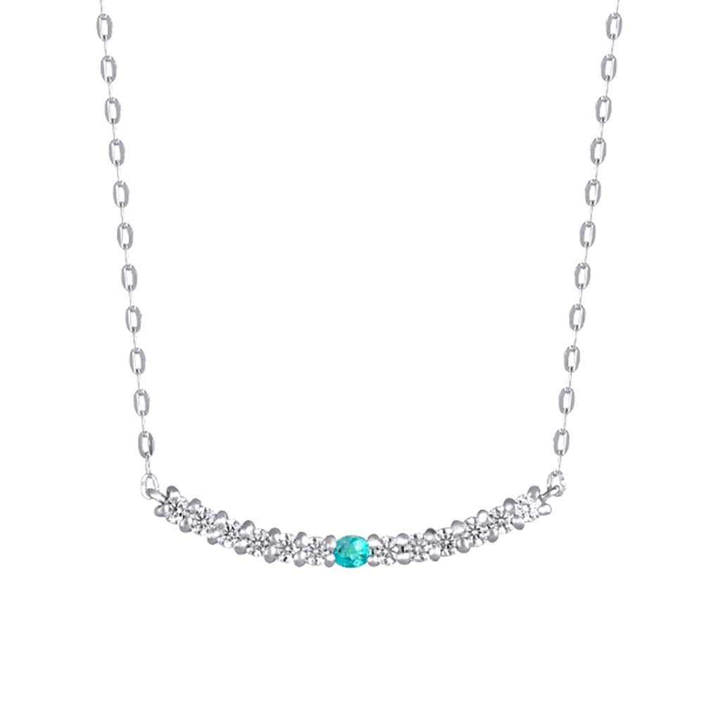 トルマリン/ダイヤモンド K18ネックレス(ネオンブルー/ライン/10月誕生石)《WPDN2933》