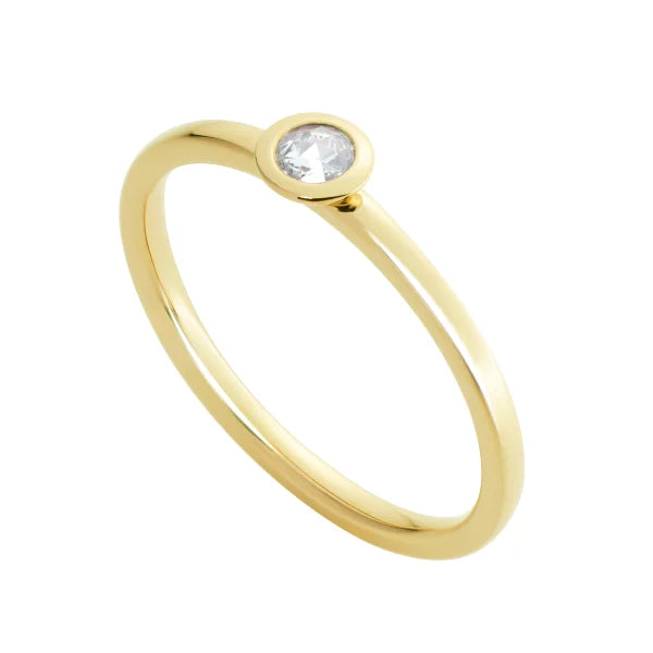 ダイヤ K18リング(0.05カラット/FカラーUP/ローズカット/鏡面仕上げ/グレーティングレポート付き)《WRGD4164》