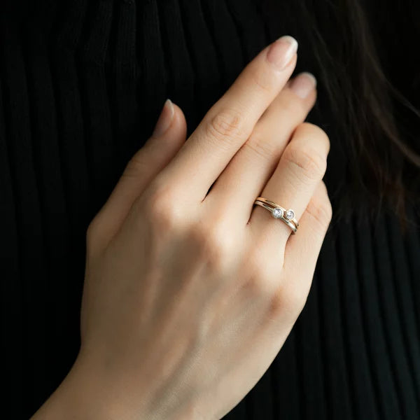 ダイヤ K18リング(0.05カラット/FカラーUP/ローズカット/鏡面仕上げ/グレーティングレポート付き)《WRGD4164》