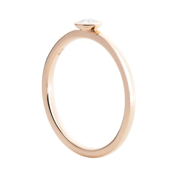 ダイヤ K18リング(0.05カラット/FカラーUP/ローズカット/鏡面仕上げ/グレーティングレポート付き)《WRGD4165》