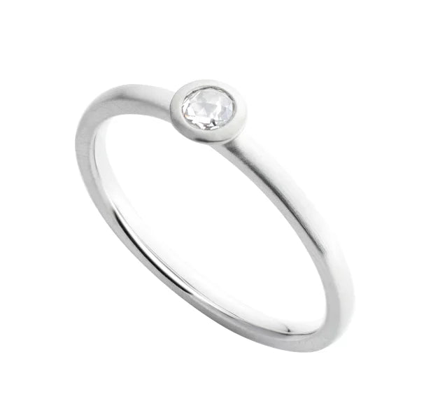 ダイヤ プラチナリング(0.05カラット/FカラーUP/ローズカット/艶消し仕上げ/グレーティングレポート付き)《WRGD4166》