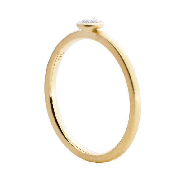 ダイヤ K18リング(0.05カラット/FカラーUP/ローズカット/艶消し仕上げ/グレーティングレポート付き)《WRGD4167》