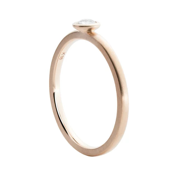 ダイヤ K18リング(0.05カラット/FカラーUP/ローズカット/艶消し仕上げ/グレーティングレポート付き)《WRGD4168》