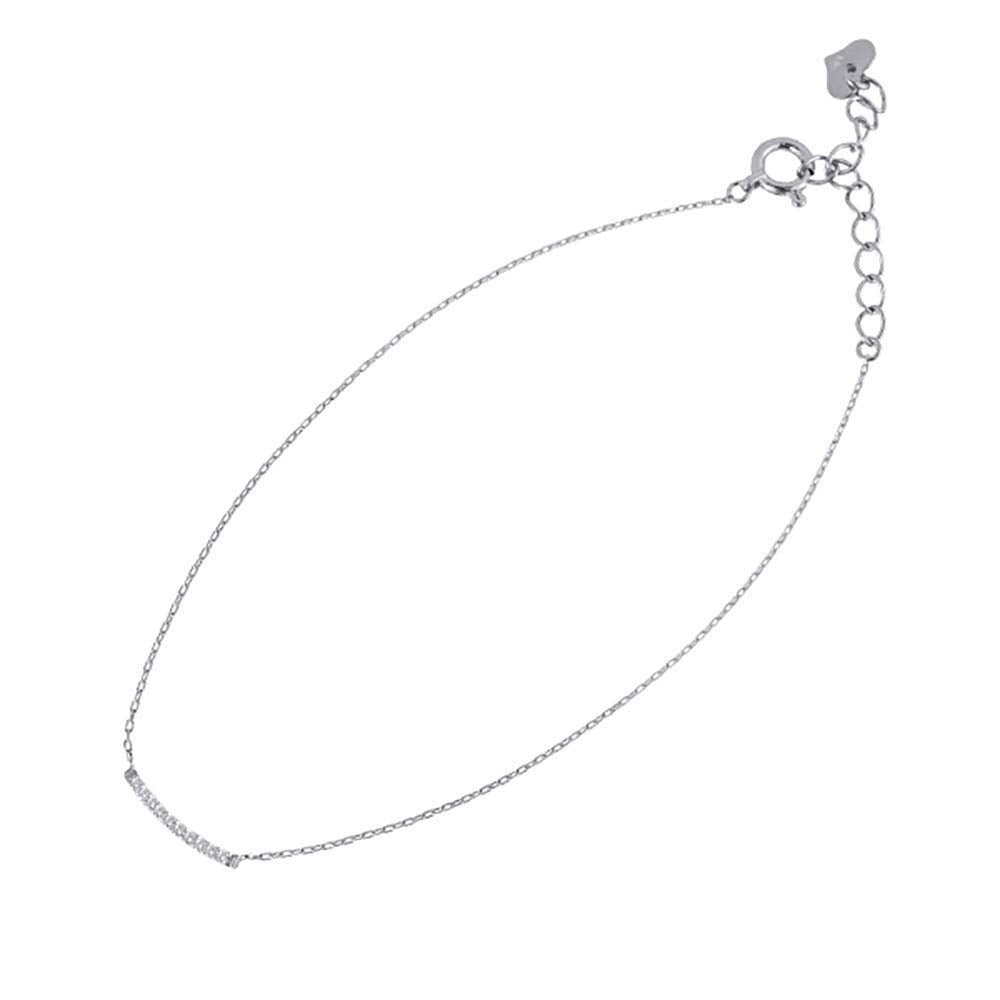 ダイヤモンド K18ブレスレット(ライン/4月誕生石)《WBCD2989》