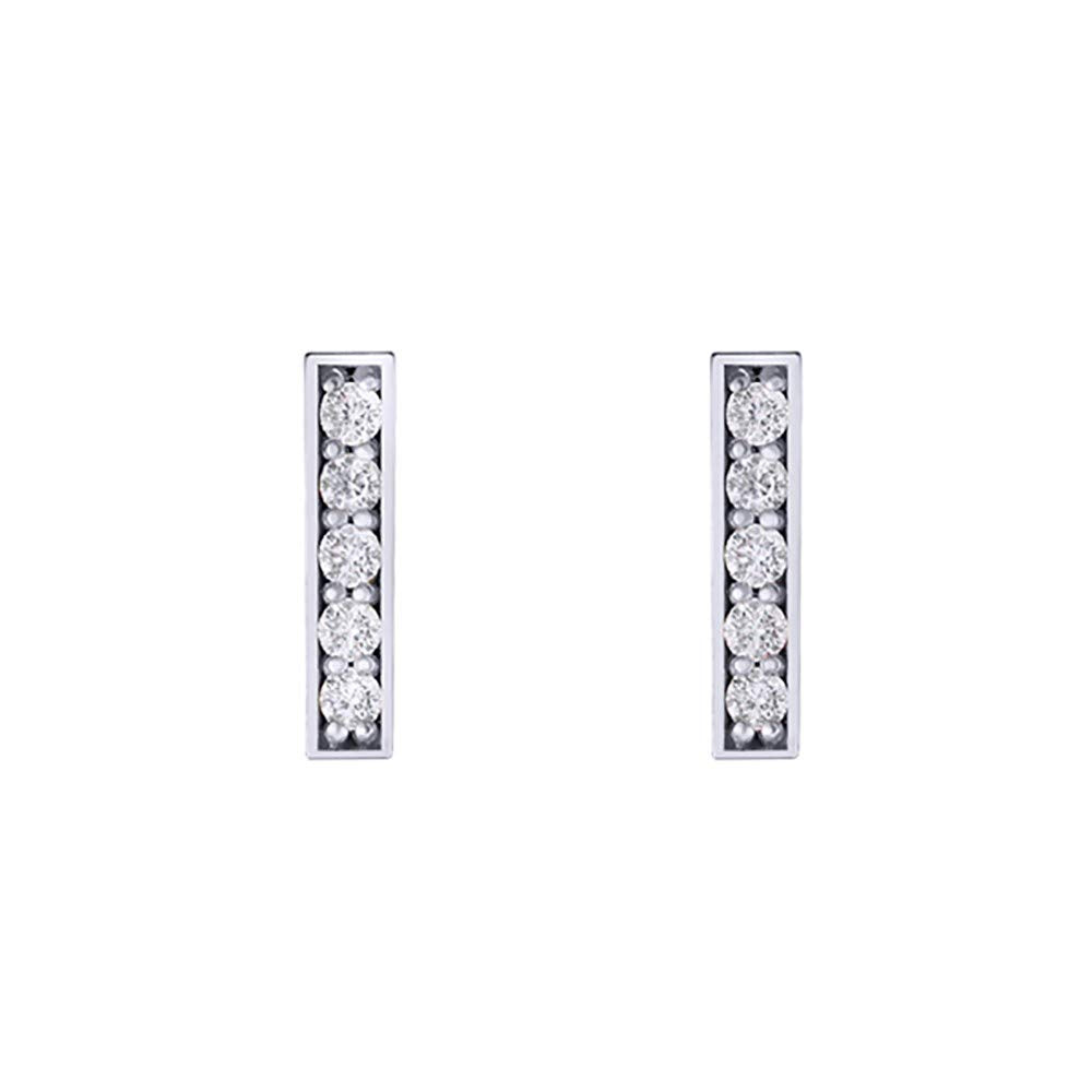 ダイヤモンド K18ピアス(計0.2カラット/ライン/4月誕生石)《WEPD3273》