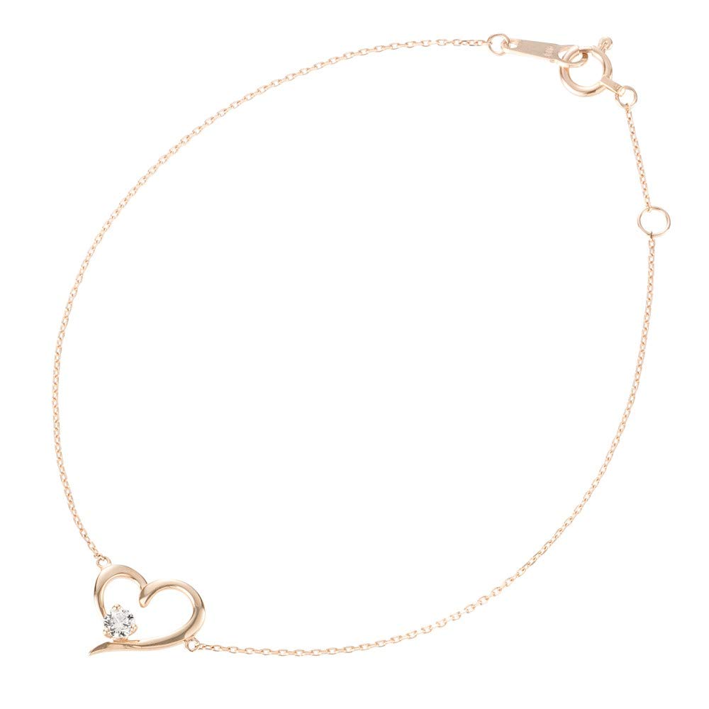 ダイヤモンド K18ブレスレット(0.07カラット/H&C/一粒/4月誕生石)《WBCD3637》