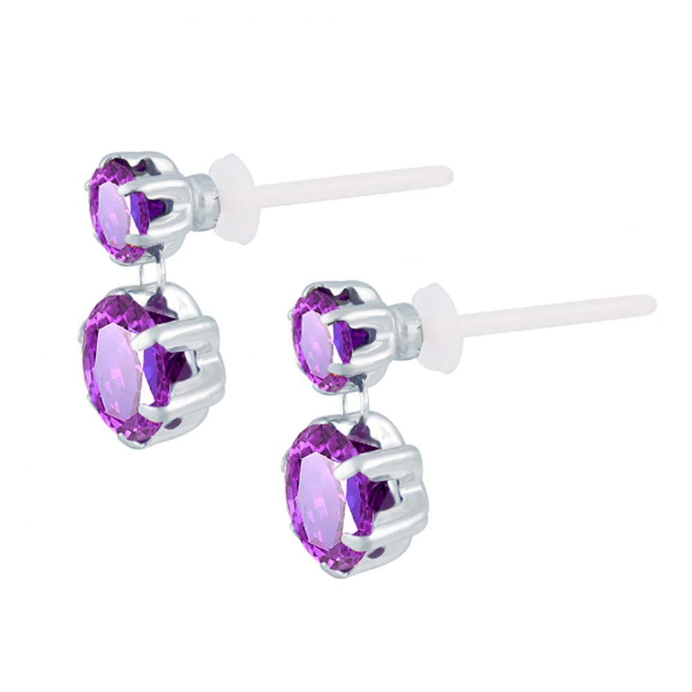 アメシスト K18セラミックピアス(2月誕生石)《WEPN3242》
