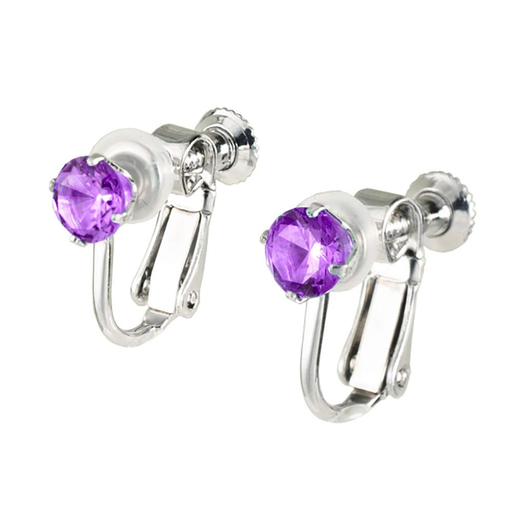 アメシスト K18 /シルバーイヤリング(2月誕生石)《WESN3330》