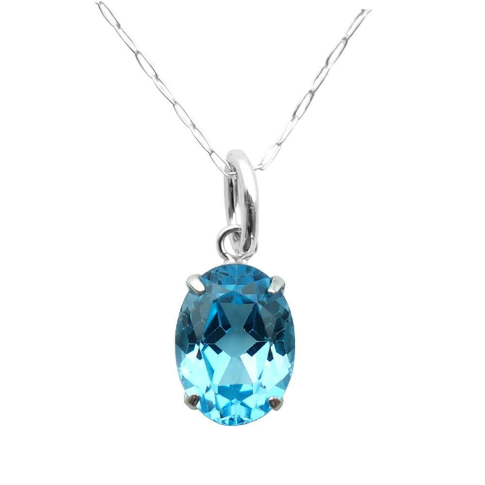 ブルートパーズ K18ネックレス(オーバル/11月誕生石)《WPDN2911》