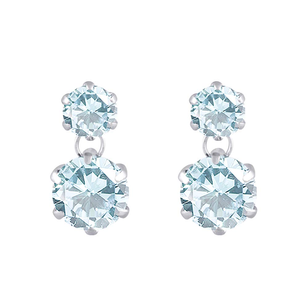 アクアマリン K18セラミックピアス(3月誕生石)《WEPN3243》