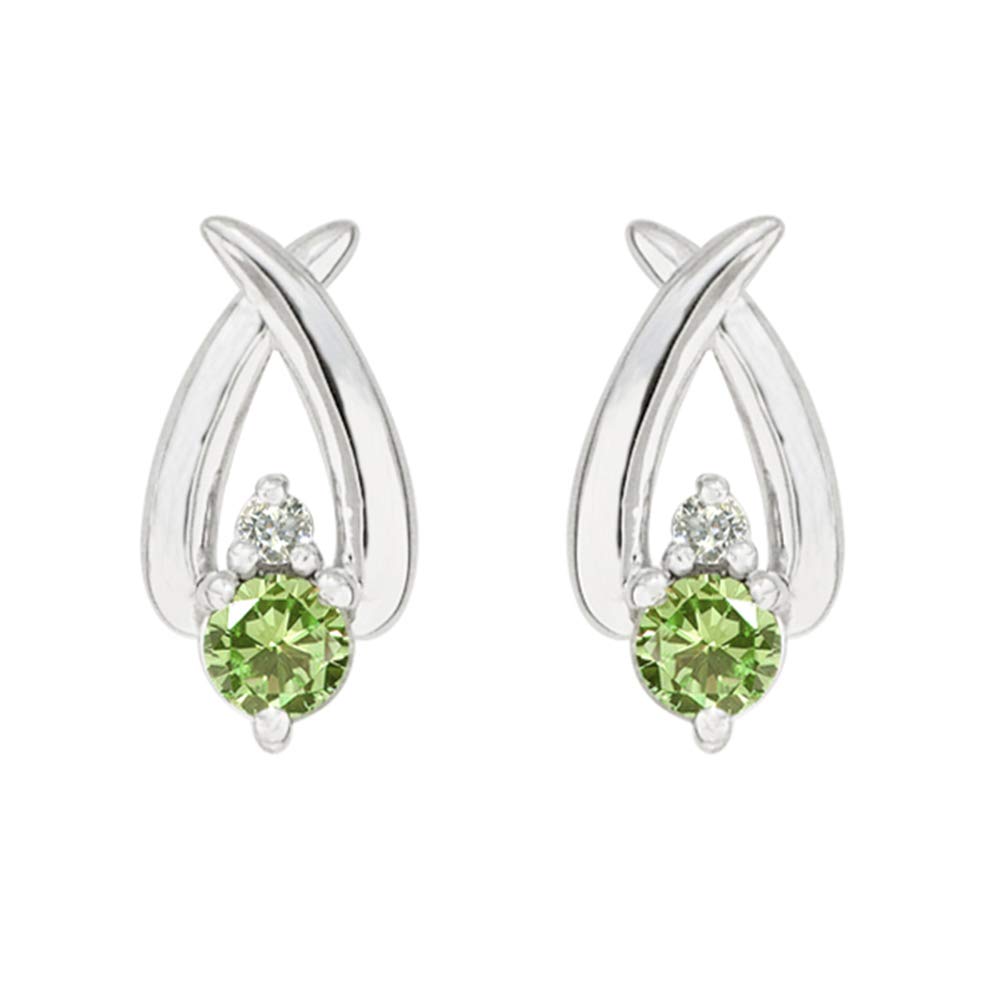 人気定番の ペリドット/ダイヤモンド K18ピアス(クロスモチーフ/8月誕生石 アクセサリー