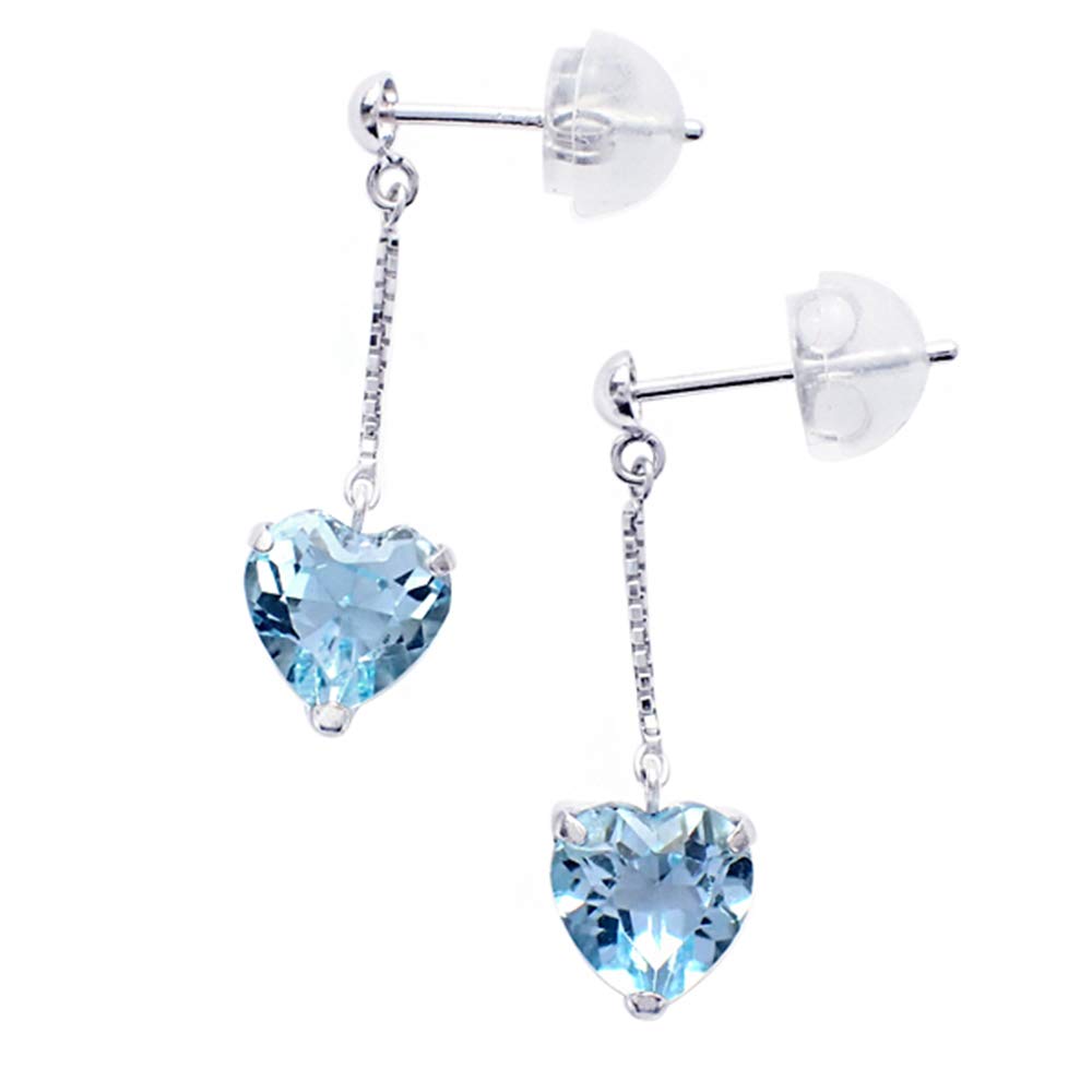ブルートパーズ K18ピアス(ハートモチーフ/11月誕生石)《WEPN3066》