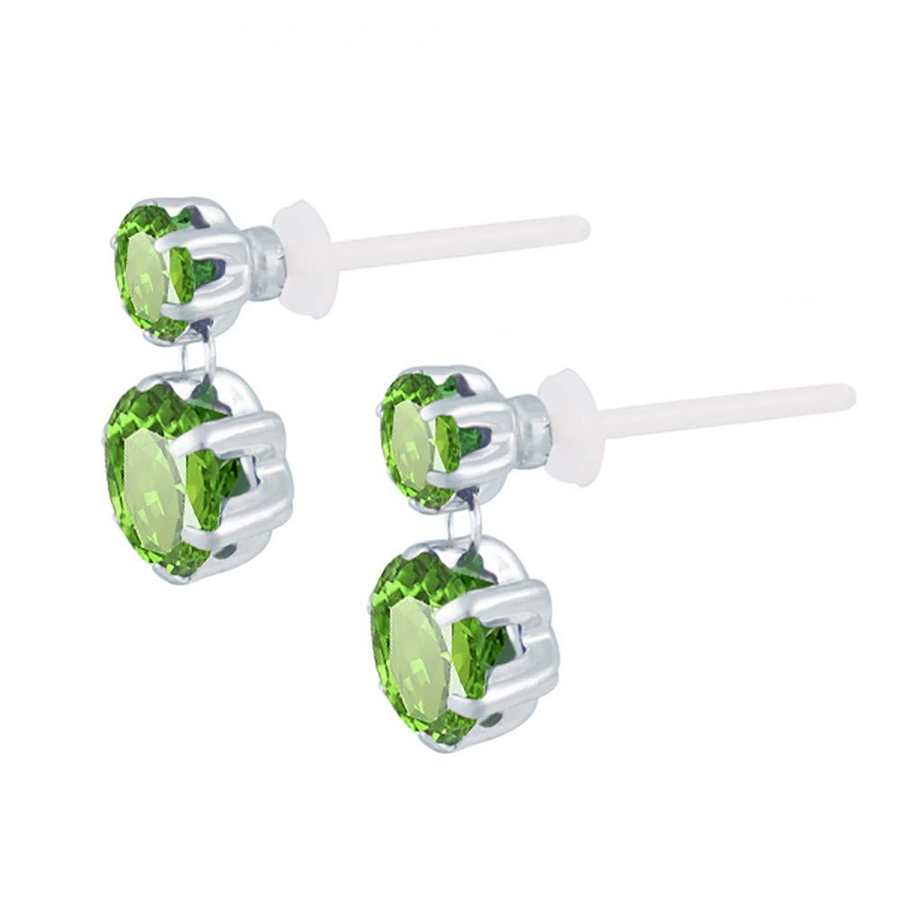 ペリドット K18セラミックピアス(8月誕生石)《WEPN3245》