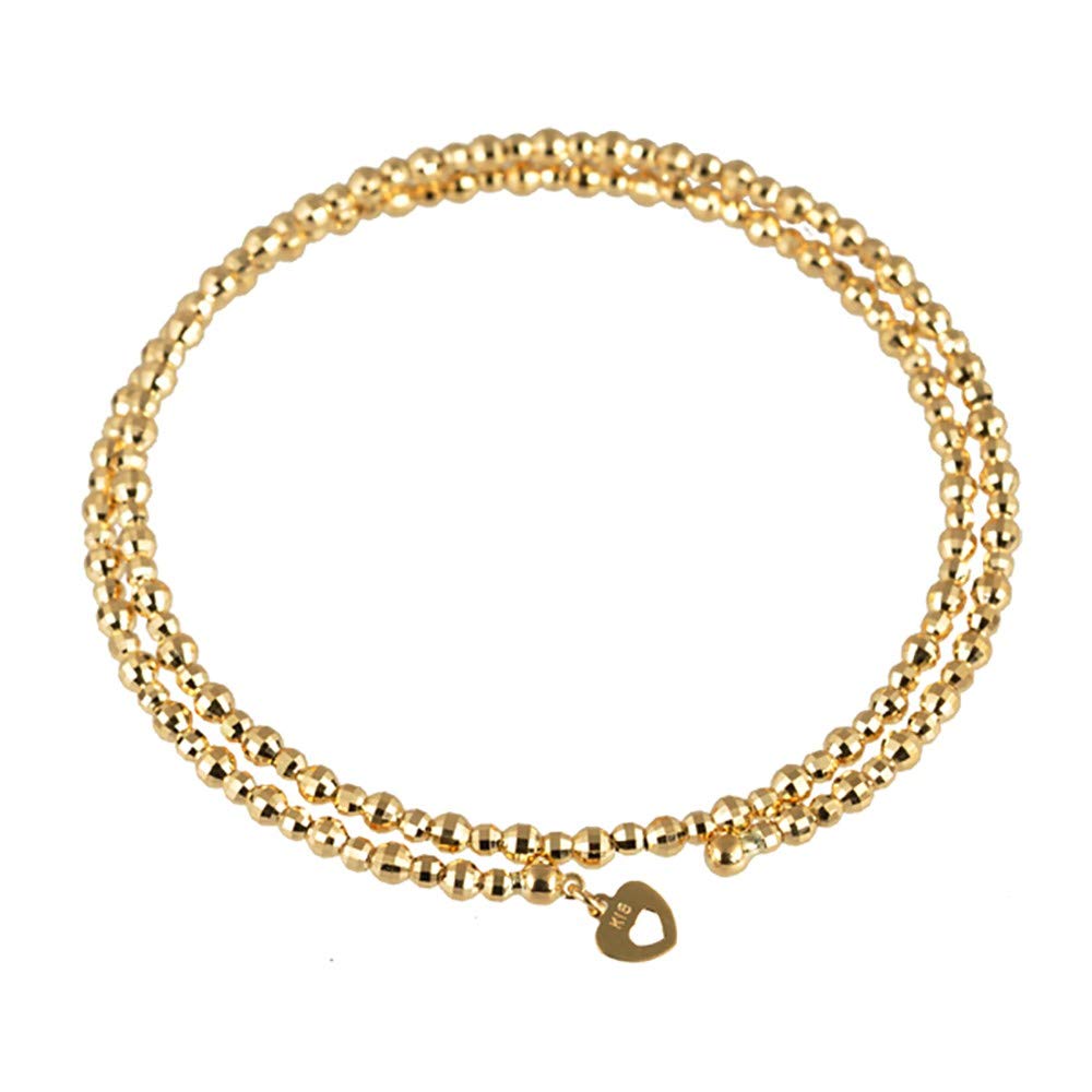 K18ブレスレット(カットボール/フリーサイズ/形状記憶)《WBCY3773》