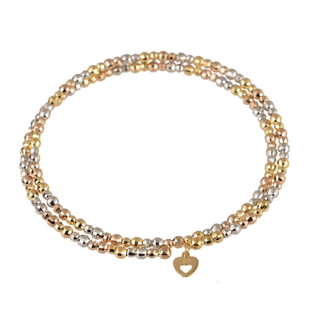 K18ブレスレット(カットボール/フリーサイズ/マルチカラー/形状記憶)《WBCY3771》