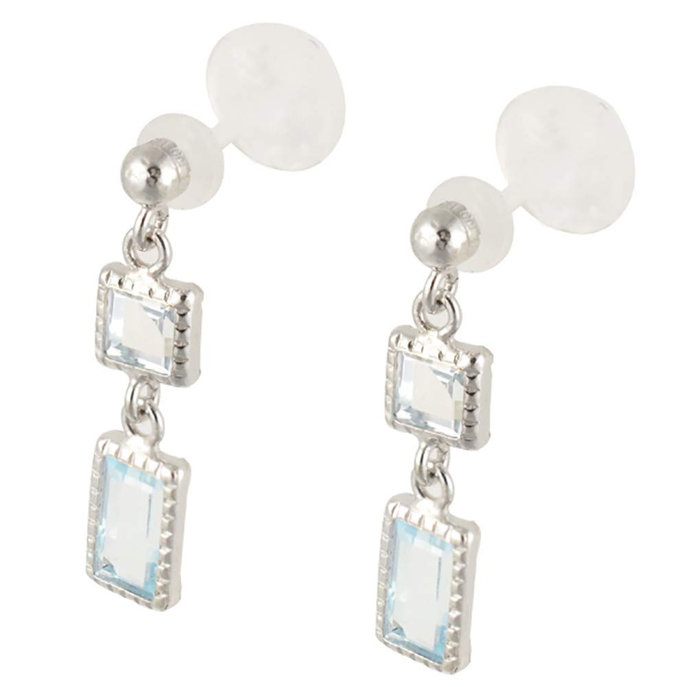 ブルートパーズ K10セラミックピアス(11月誕生石)