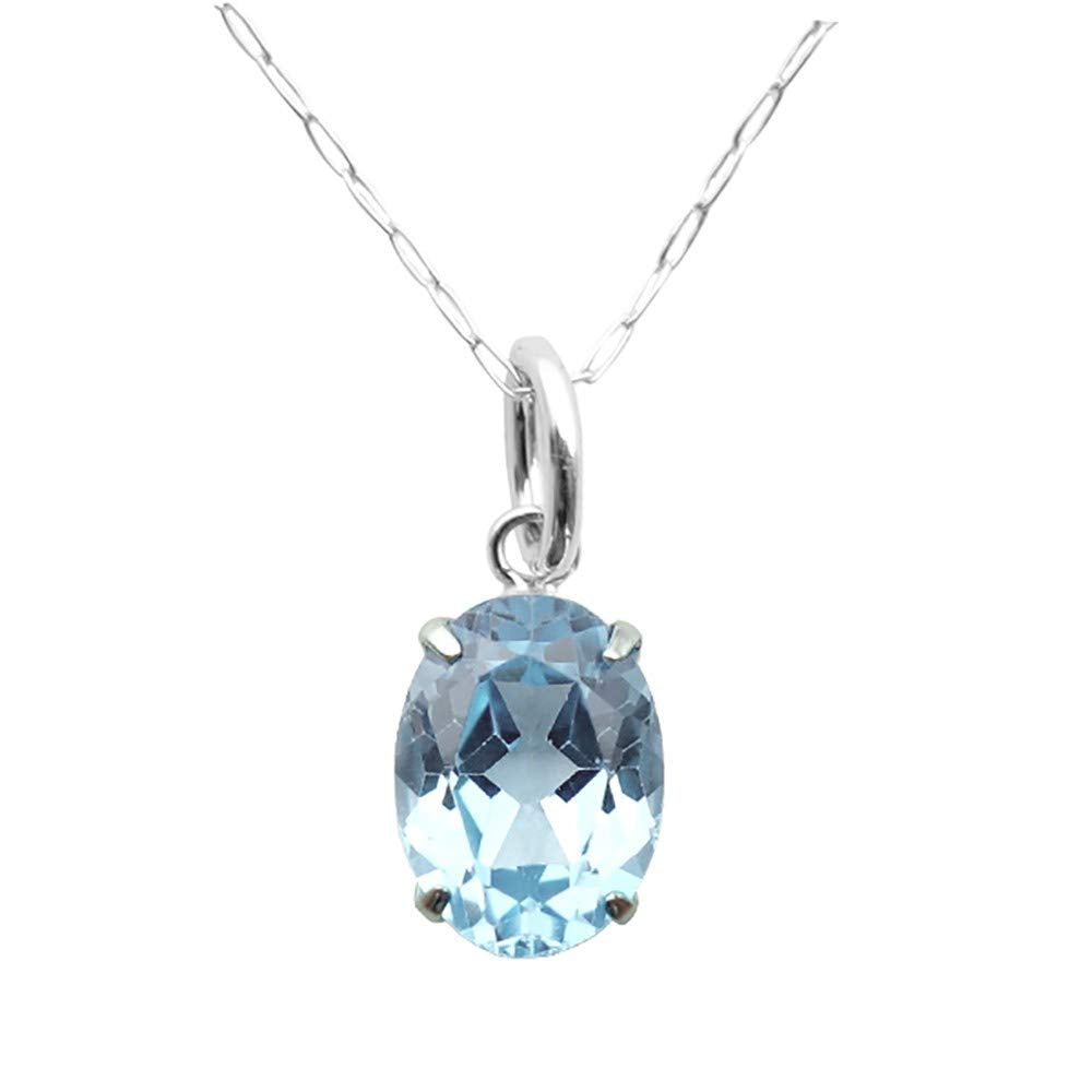 アクアマリン K18ネックレス(オーバル/3月誕生石)