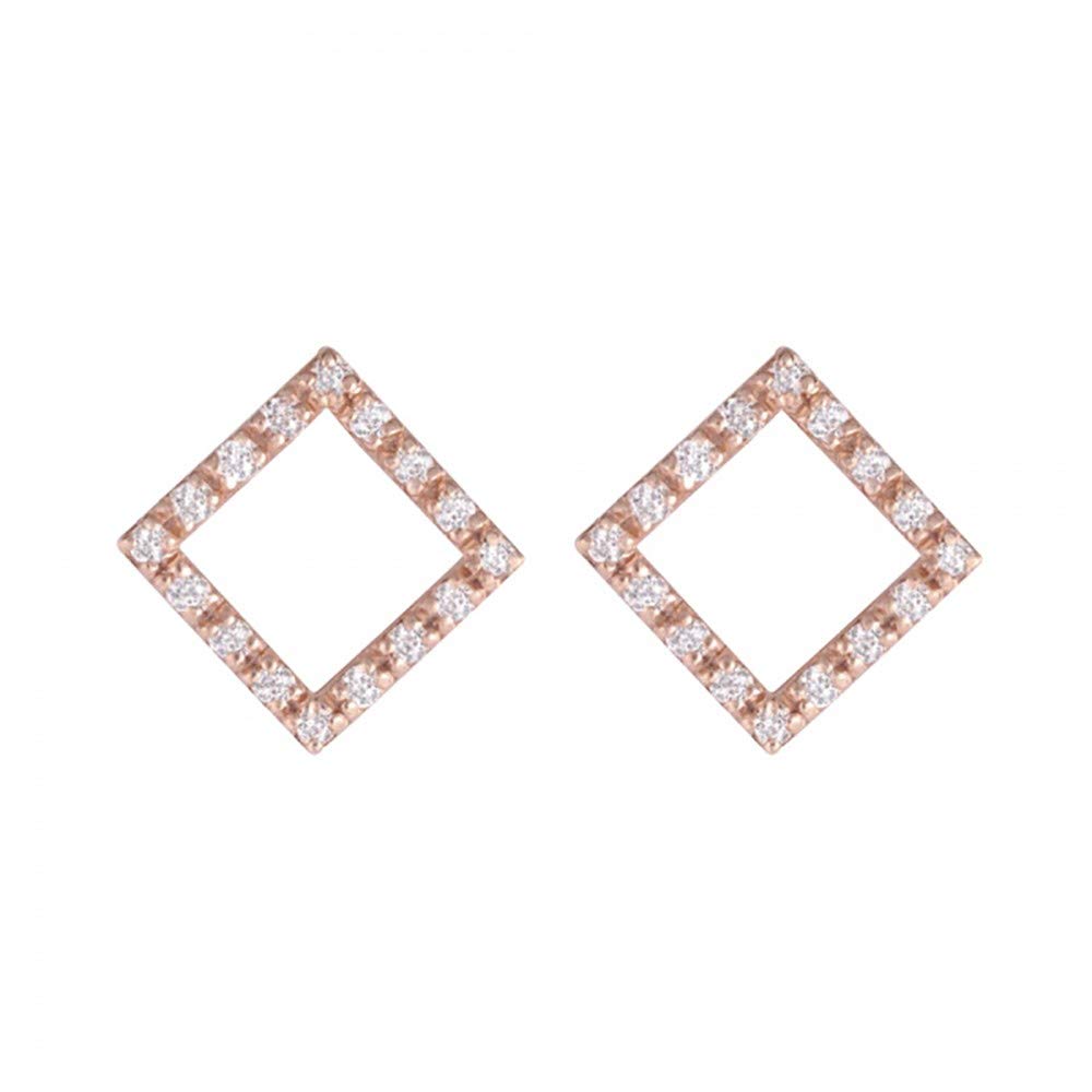 ダイヤモンド K18ピアス(スクエア/4月誕生石)《WEPD3278》