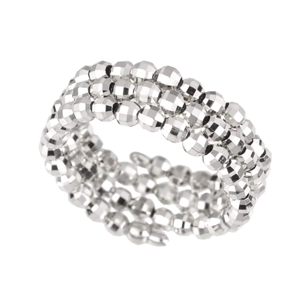 K18リング(ホワイトゴールド/フリーサイズ/カットボール/形状記憶)